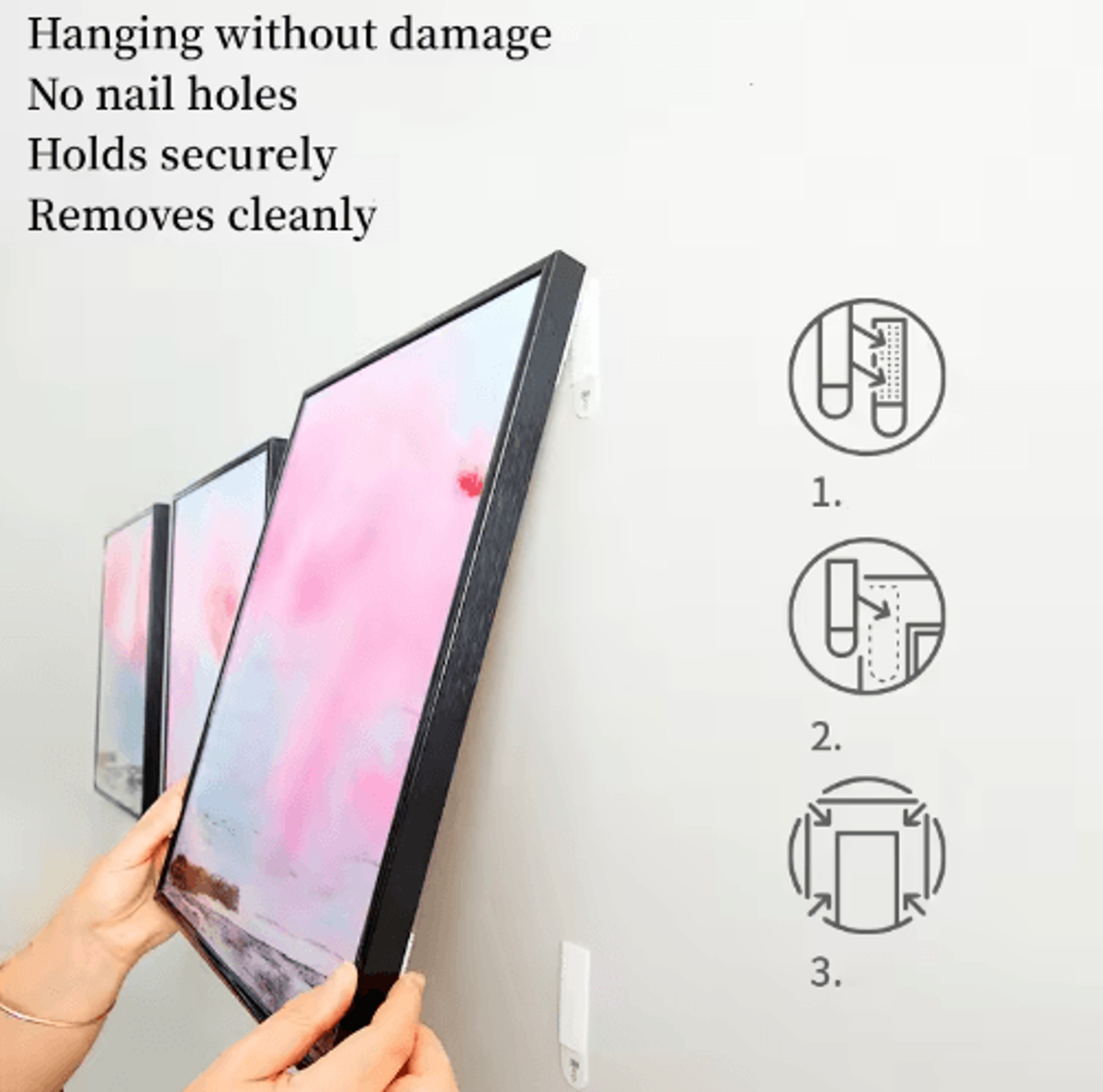 12 Pairs Picture Hanging Strips  Medium Adhesive Frame Mounting Tapes 4