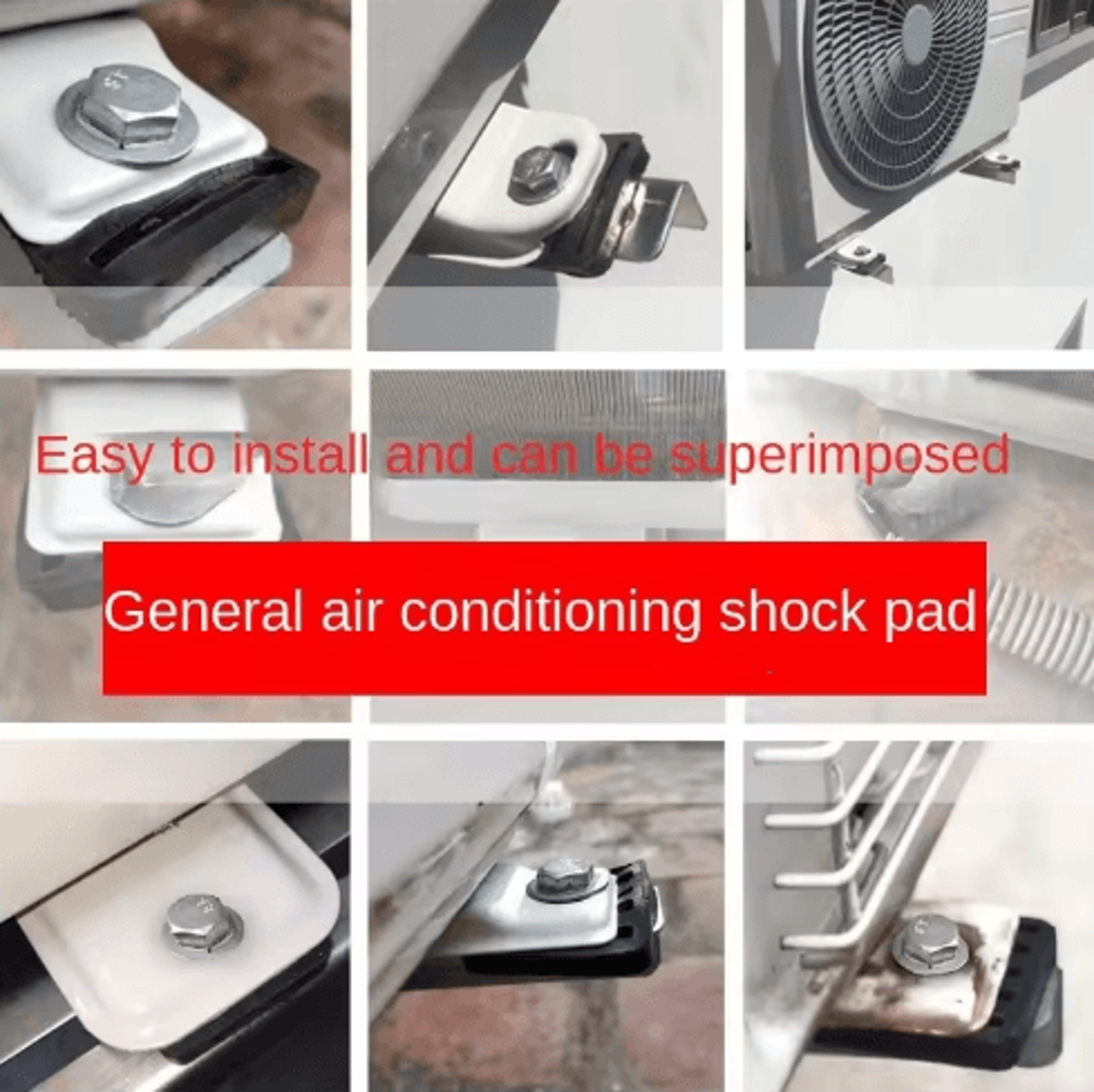 4PCS Rubber Air Conditioner Vibration Pads  AntiSlip Shock Absorbing Mounts 3