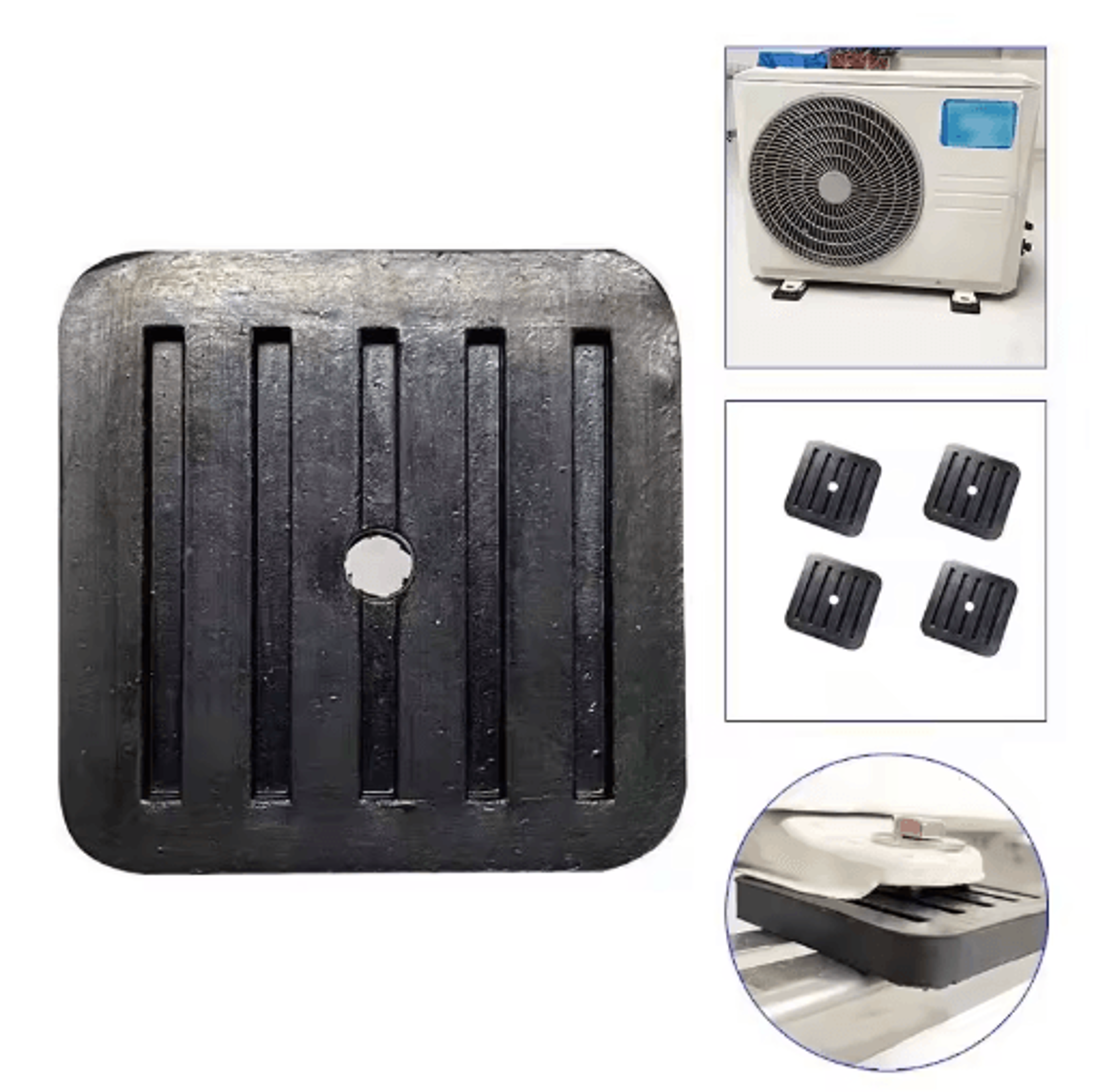 4PCS Rubber Air Conditioner Vibration Pads  AntiSlip Shock Absorbing Mounts 0