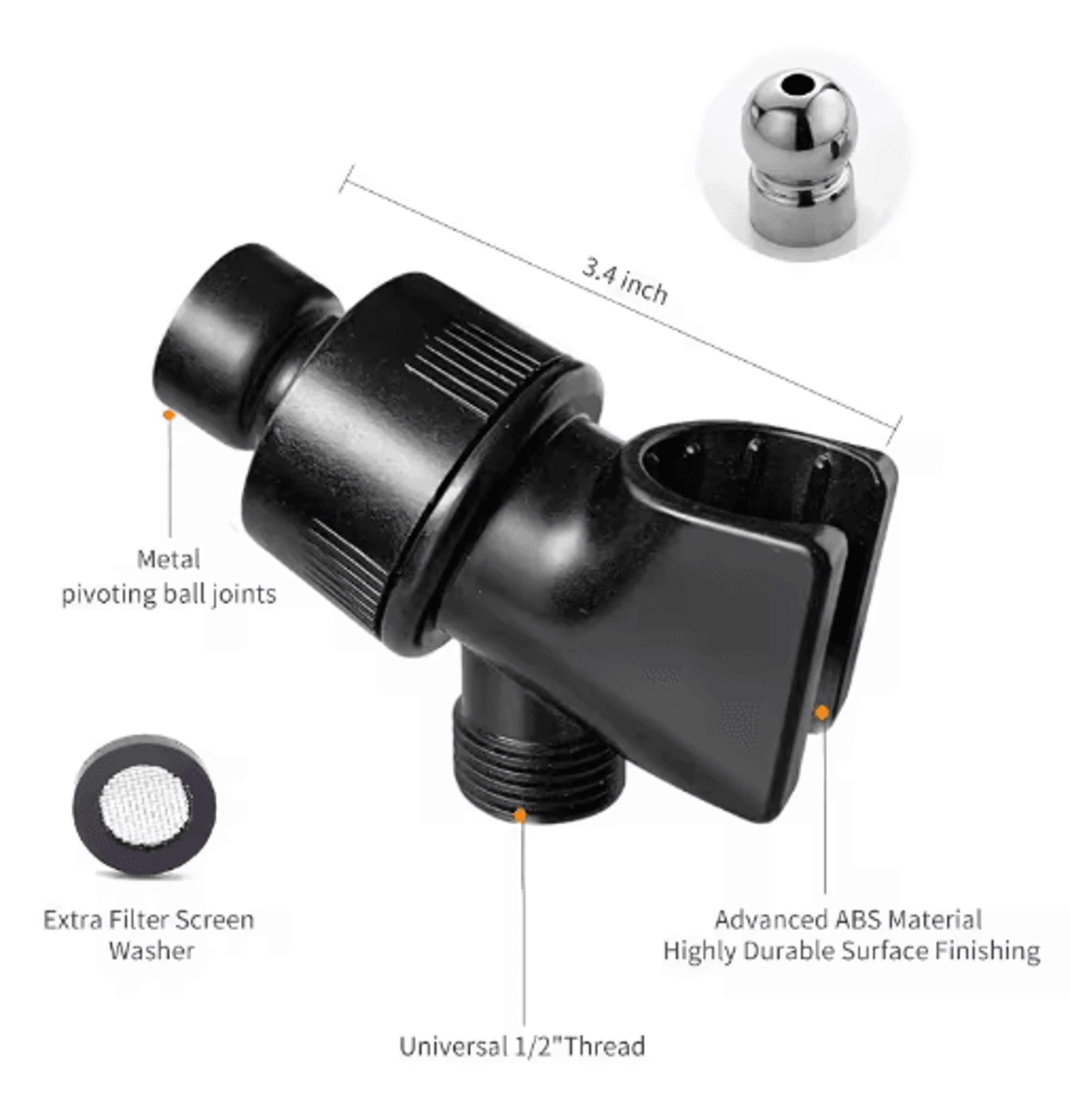 G12 ThreeWay Handheld Shower Holder  Adjustable Swivel Diverter Bracket 1