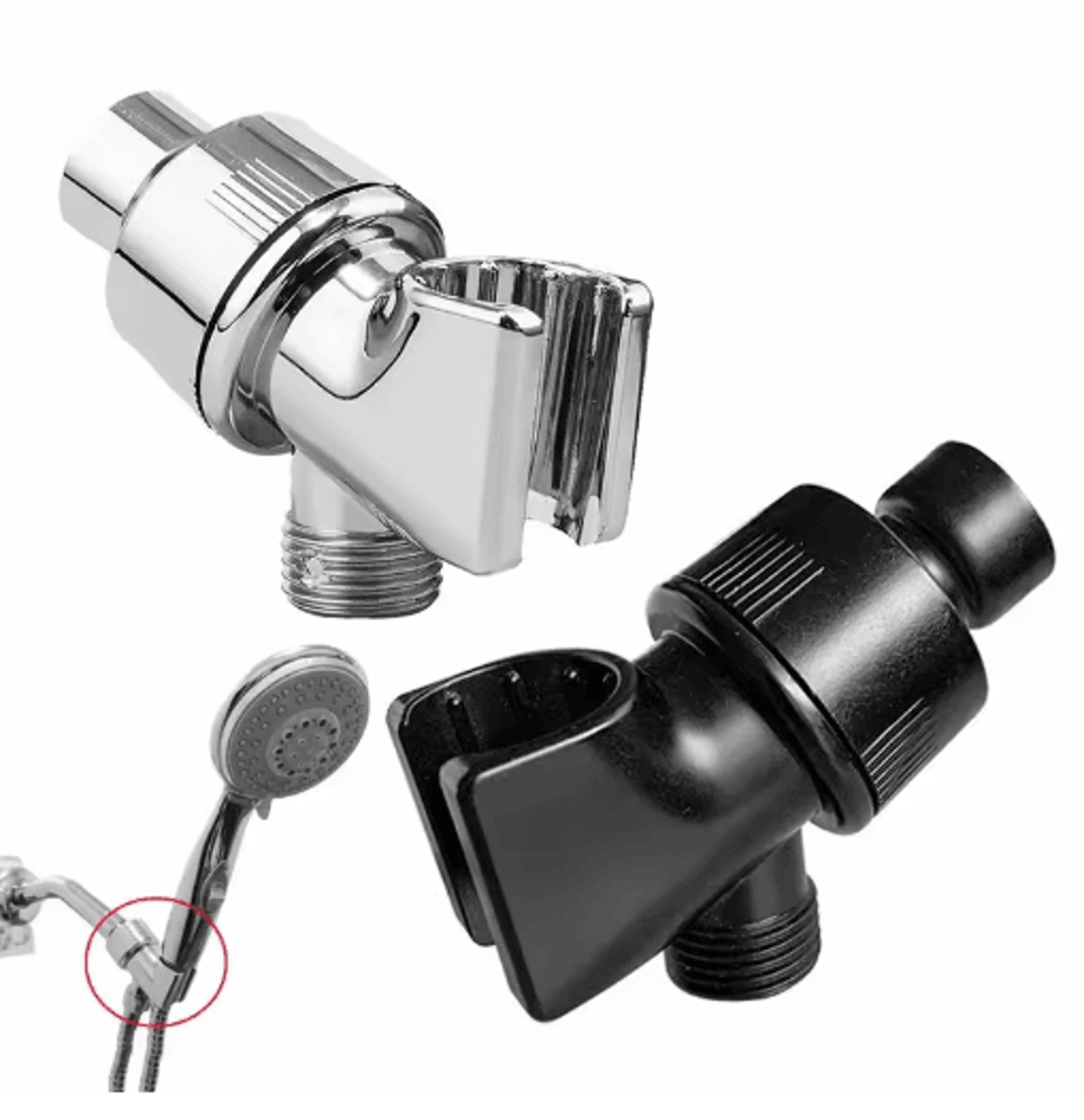 G12 ThreeWay Handheld Shower Holder  Adjustable Swivel Diverter Bracket 0