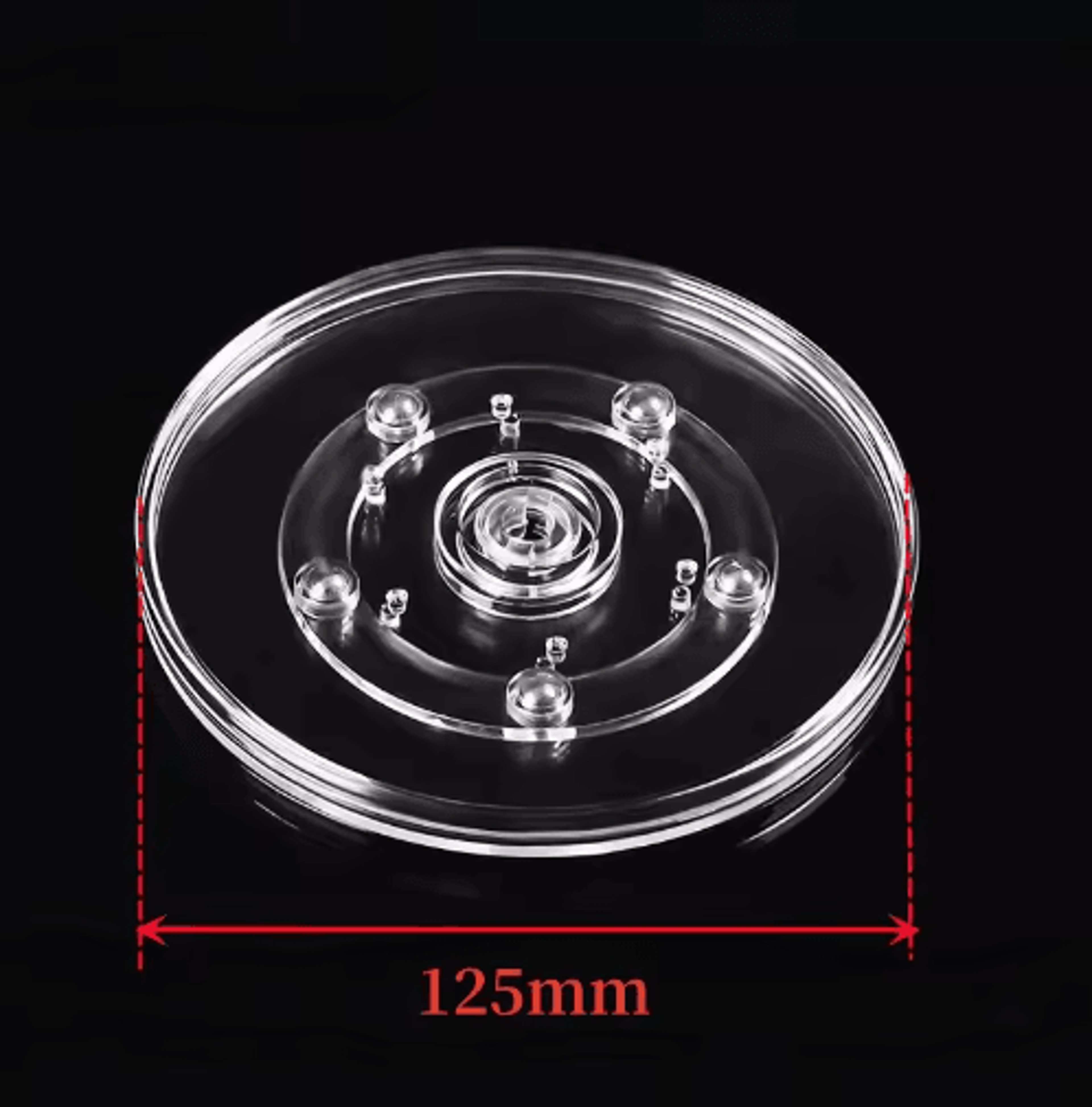 360 Acrylic Rotating Display Stand  Transparent Round Swivel Base 9