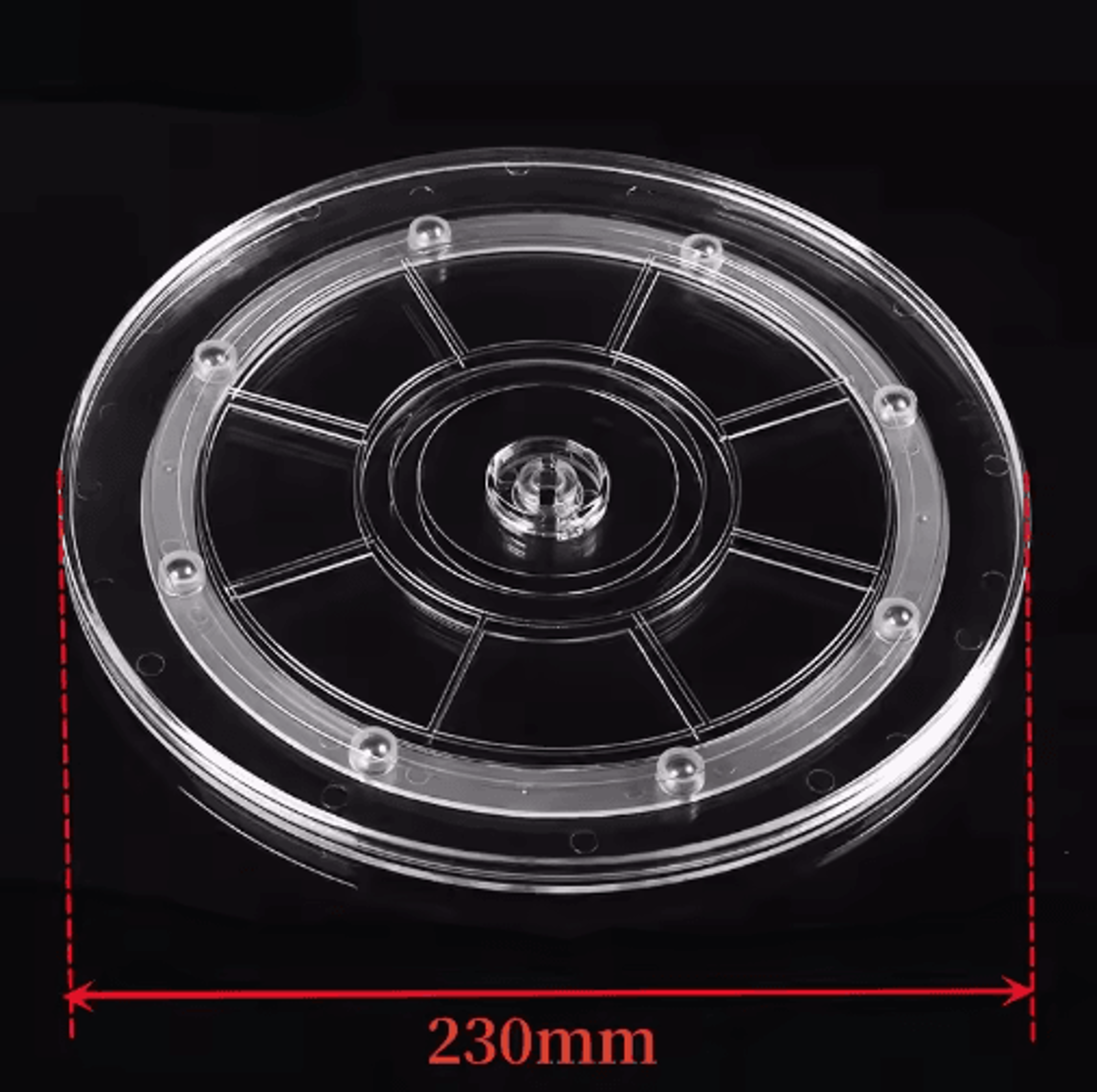 360 Acrylic Rotating Display Stand  Transparent Round Swivel Base 5