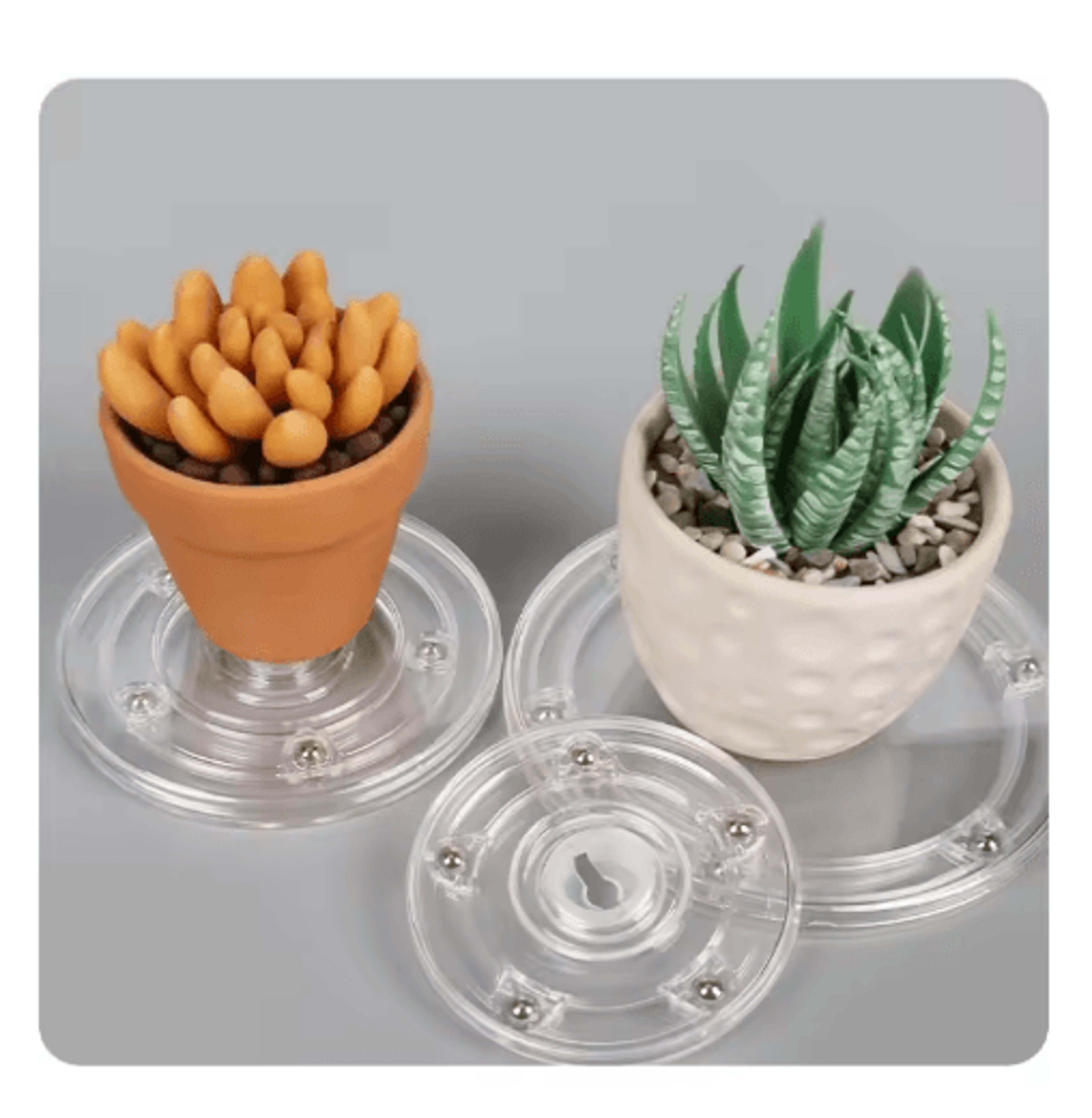 360 Acrylic Rotating Display Stand  Transparent Round Swivel Base 12