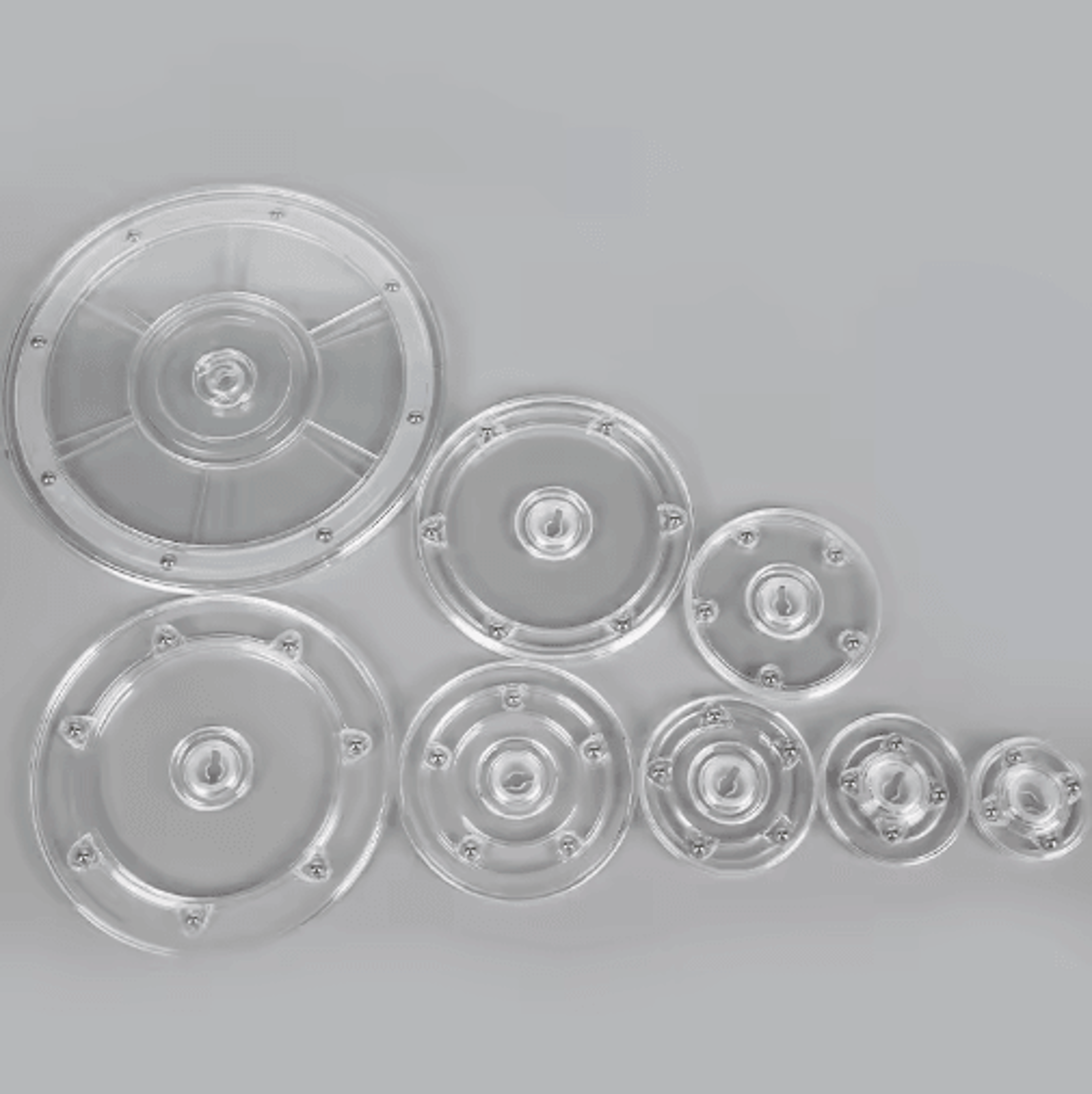 360 Acrylic Rotating Display Stand  Transparent Round Swivel Base 0