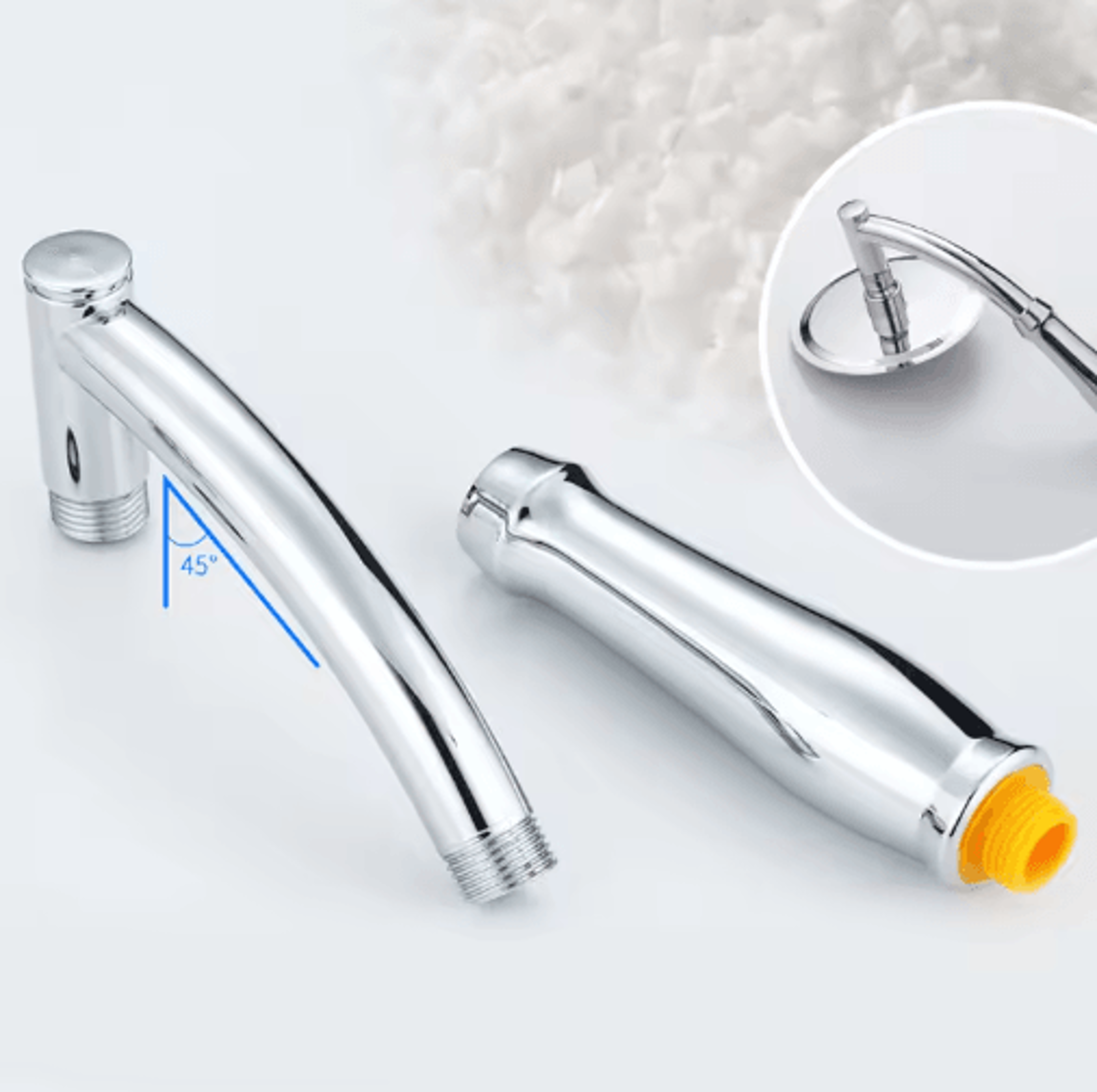 Adjustable Shower Head Extension Arm  Stainless Steel Rain Shower Pipe 0