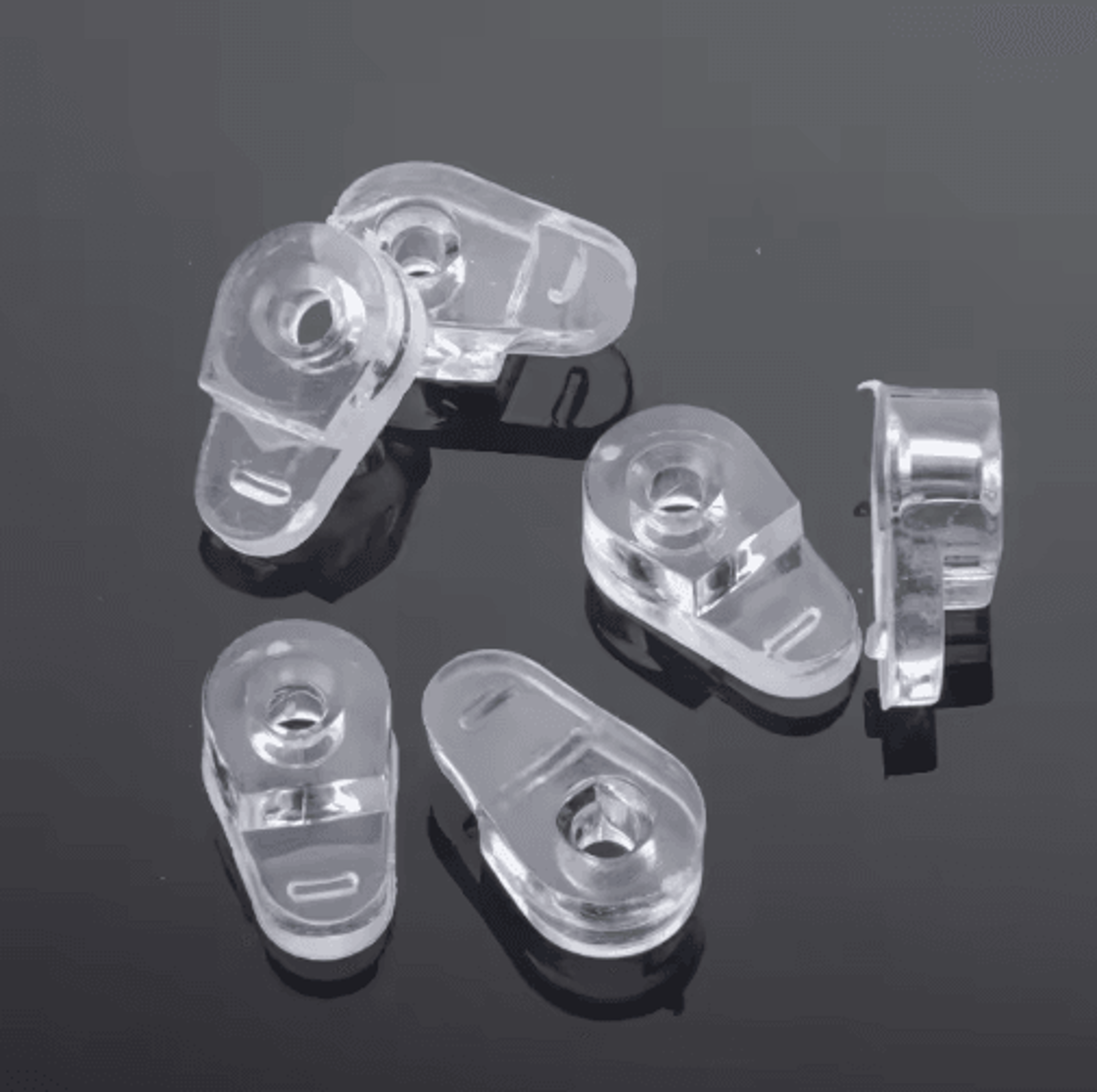 10PCS Transparent Glass Retainer Clips  Mirror  Cabinet Fixing Holders 0