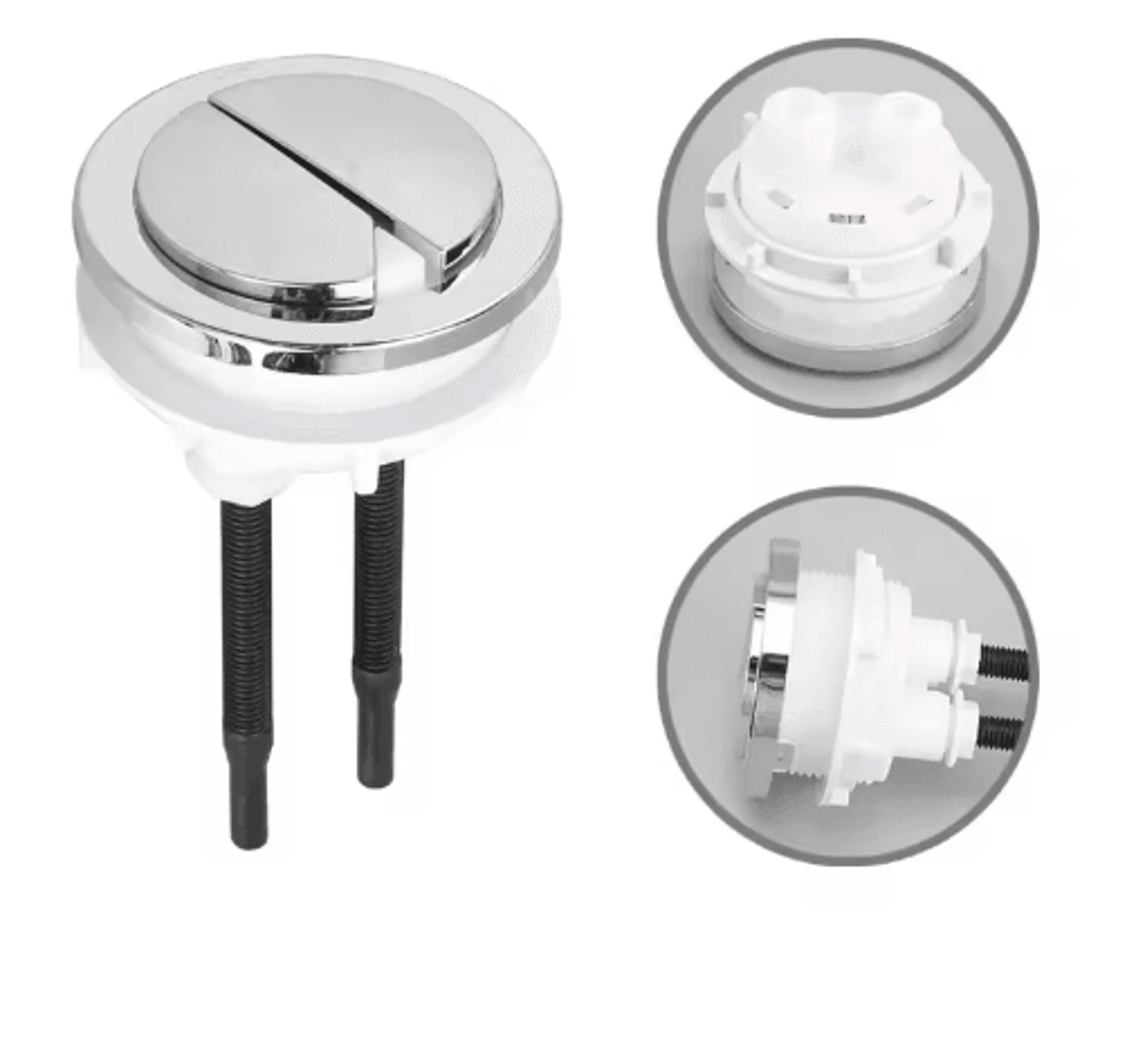 Dual Flush Toilet Tank Button  384858mm Round Push Switch 12