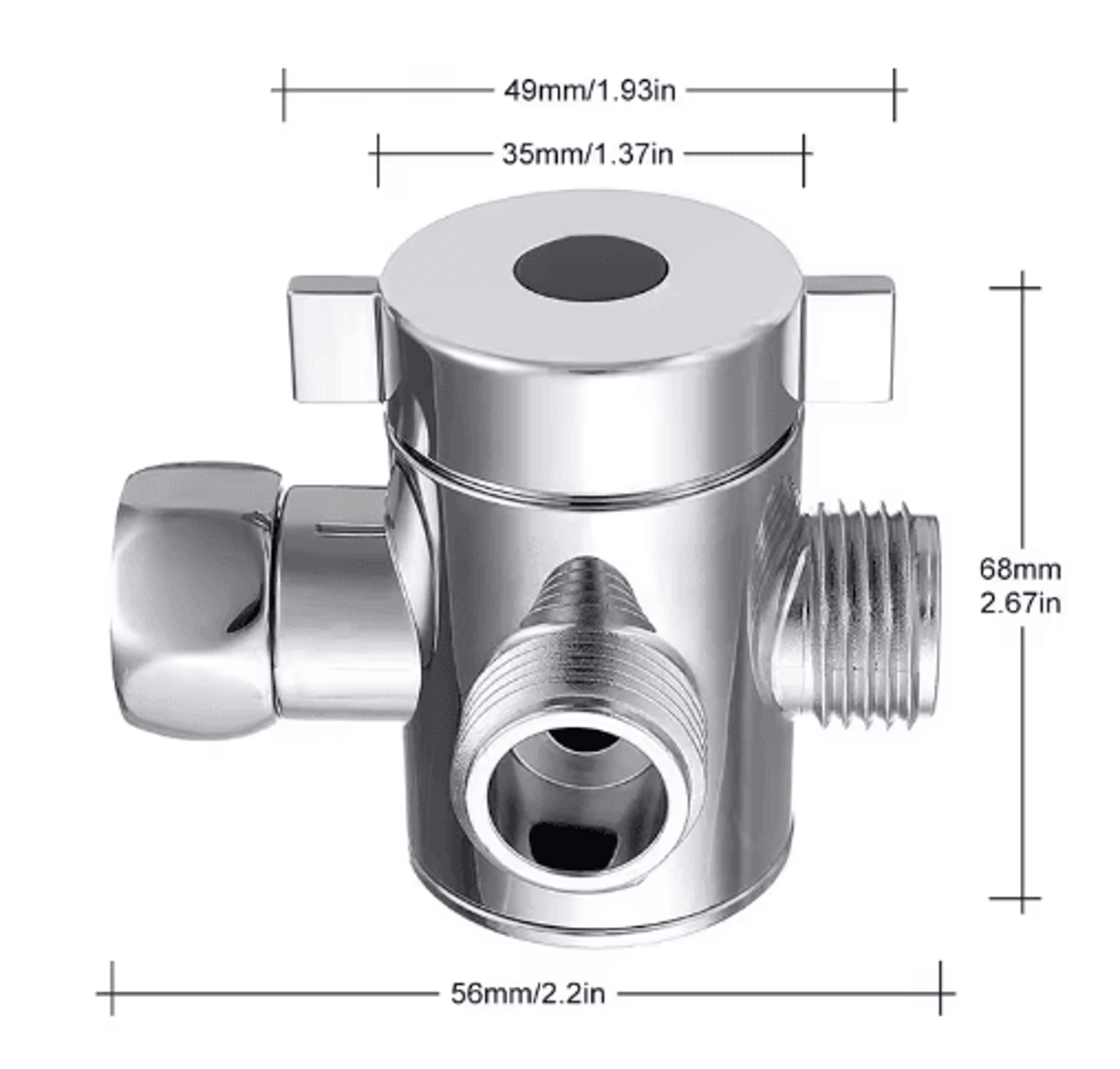 ABS 3Way Shower Diverter Valve  12 Inch Adjustable Water Separator 5