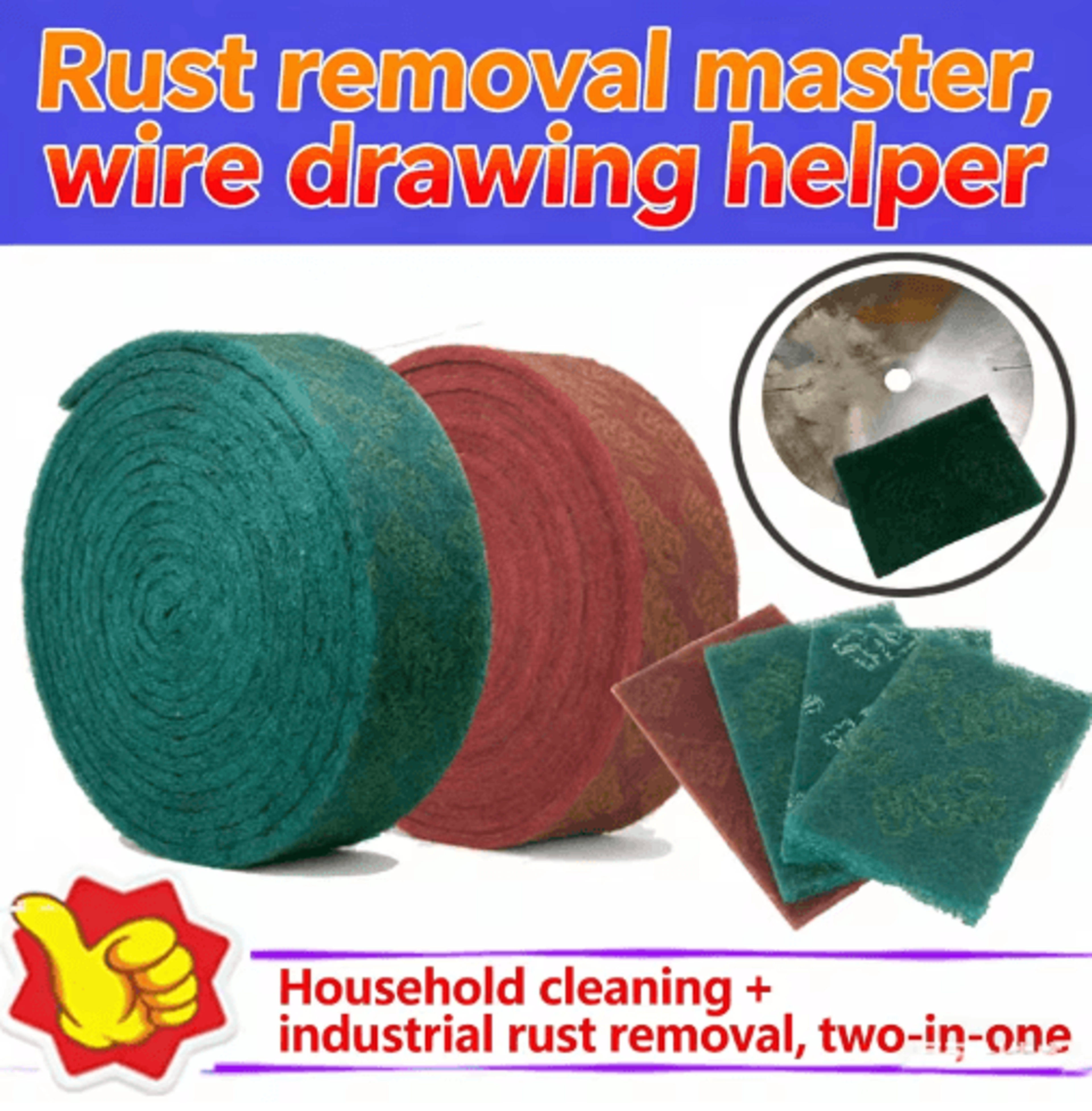 5M Brushed Stainless Steel Scouring Pad  Abrasive Rust Removal  Polishing Roll 0