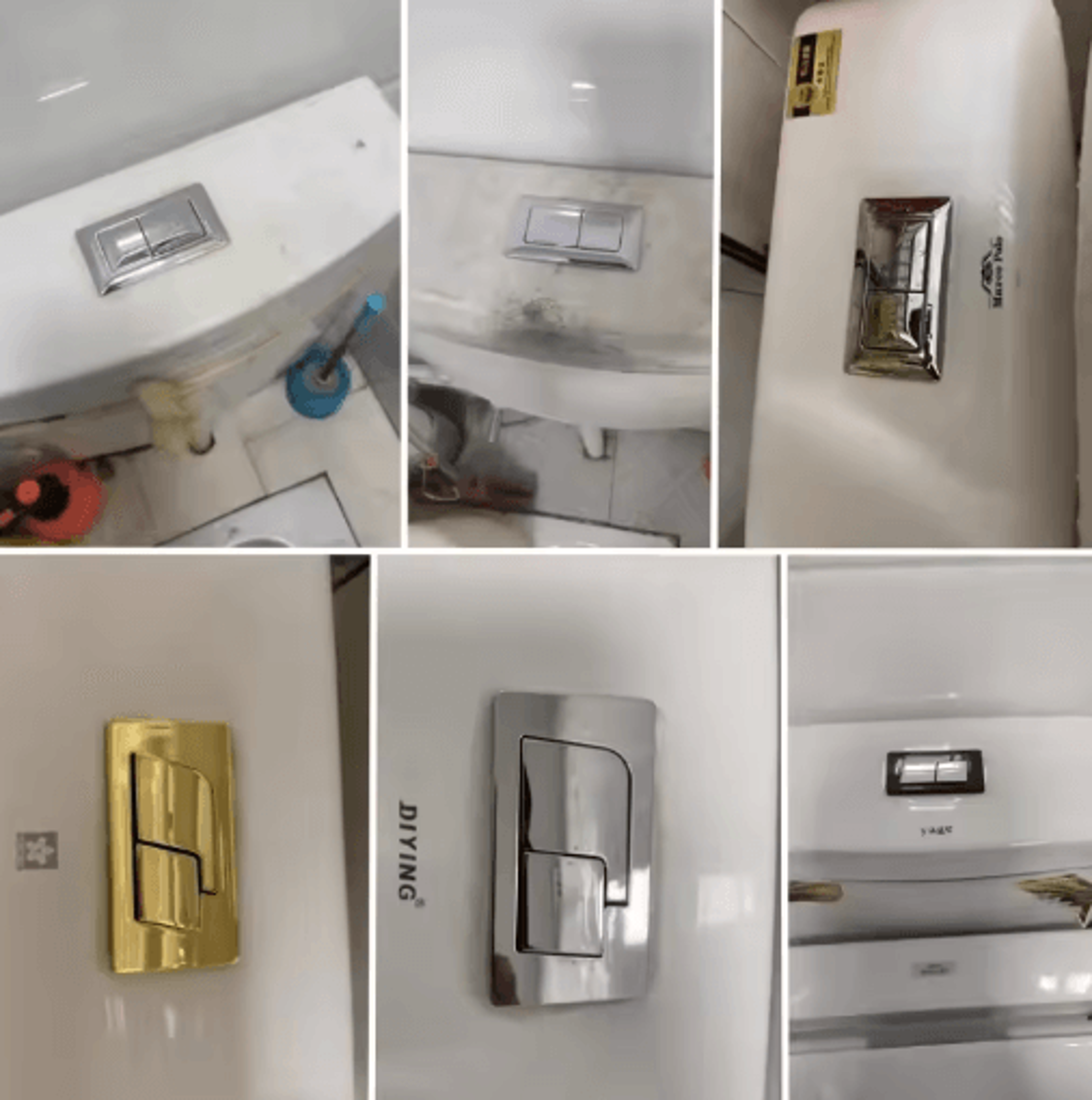 Rectangular Dual Flush Toilet Button  Tank Drain Valve Switch 5