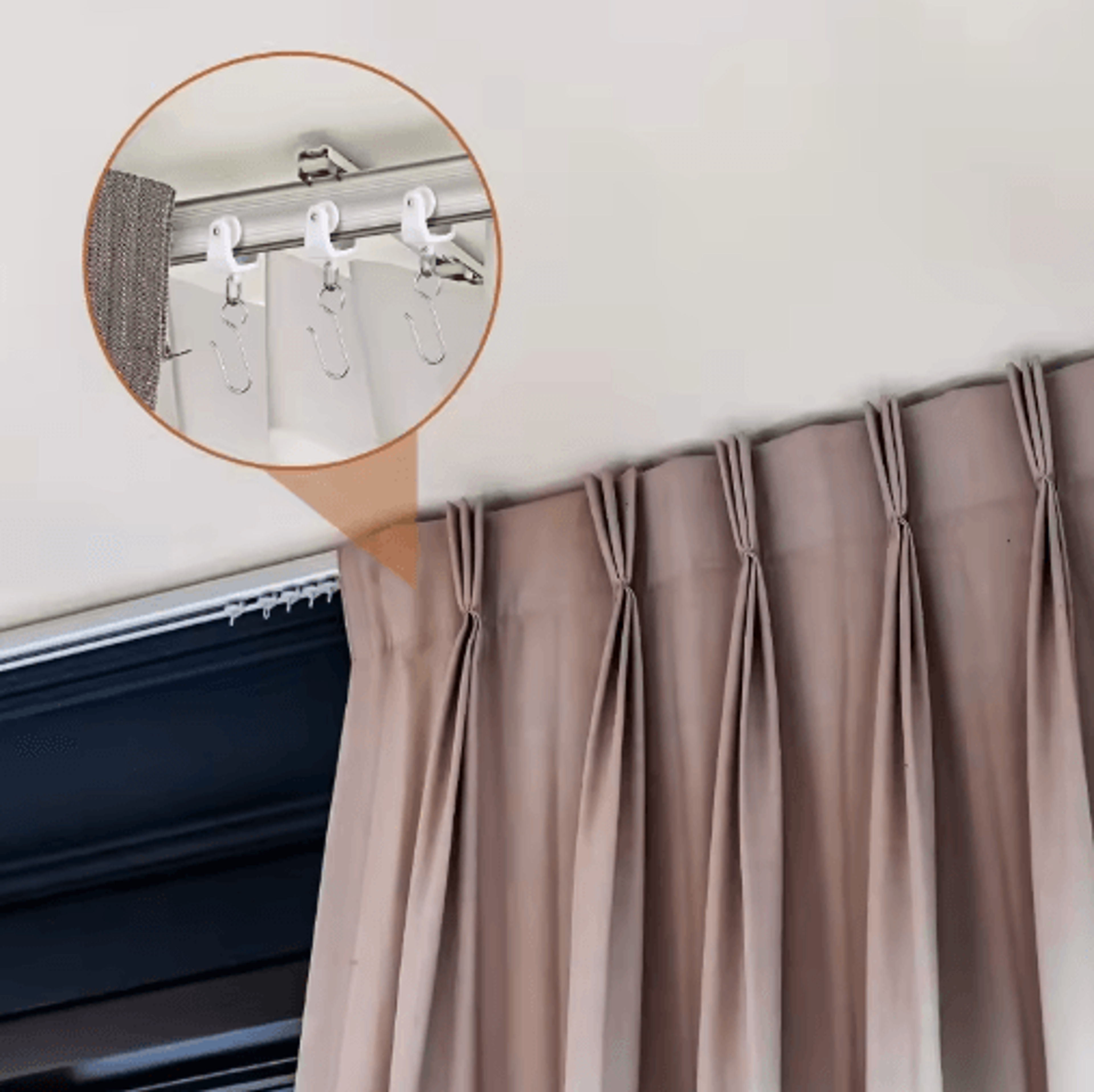 50PCS SShaped Curtain Track Hooks  Gliders  Ceiling Track Hangers 4