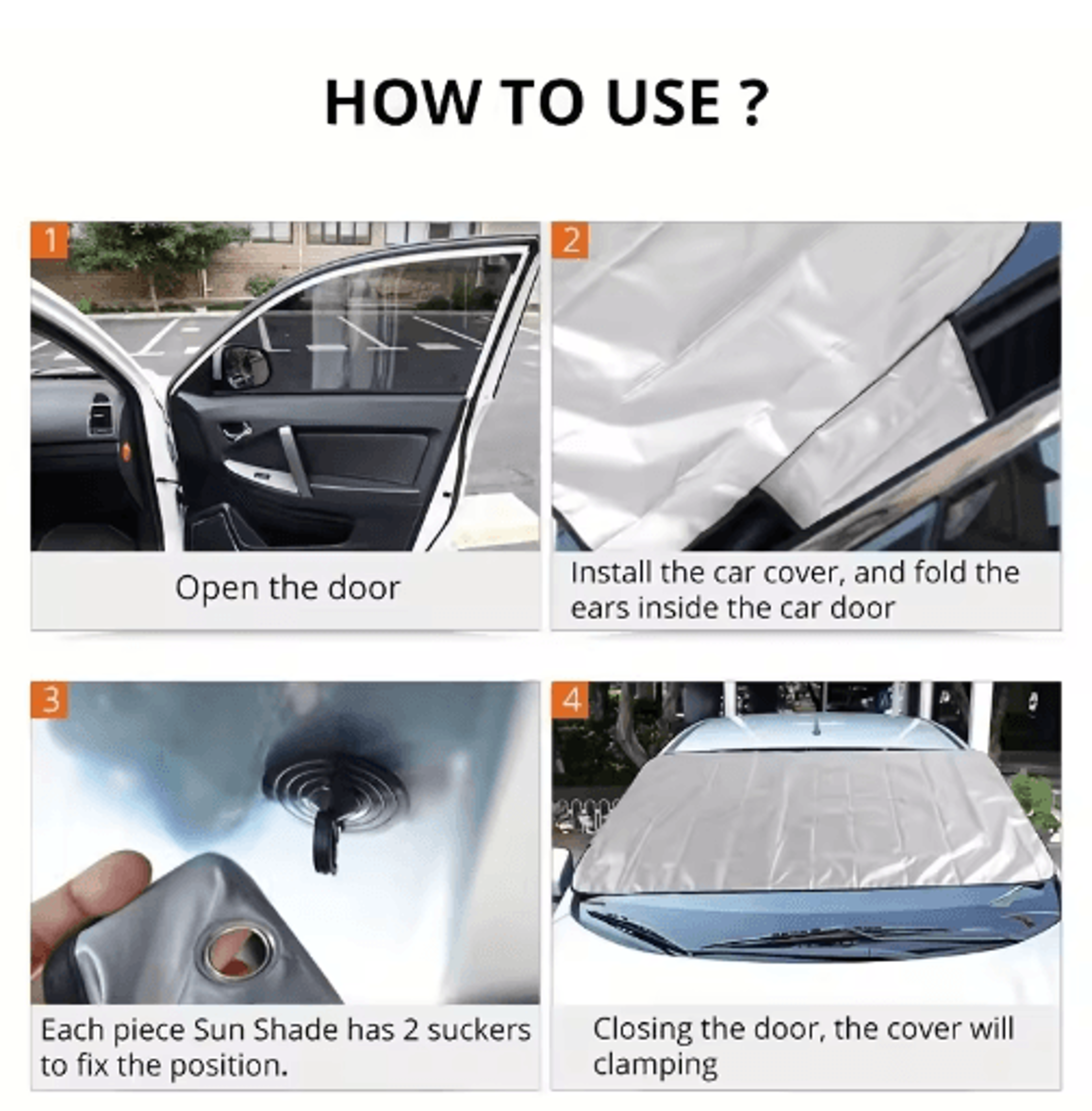 Foldable AllSeason Windshield Protector  Sun Snow  Hail Cover 5