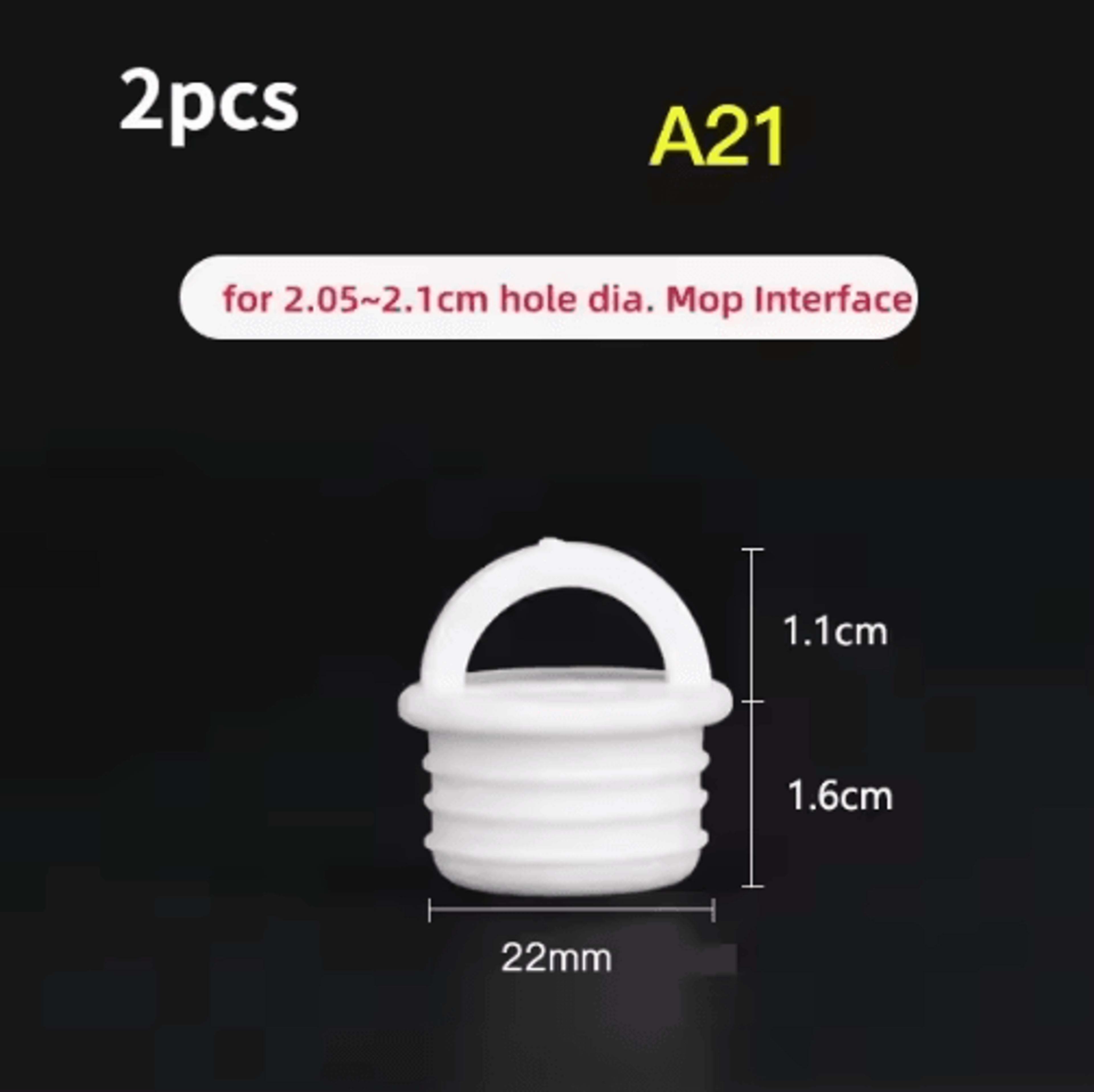 2PCS White Mop Bucket Drain Stoppers  Round Scupper Plugs With Handles 6