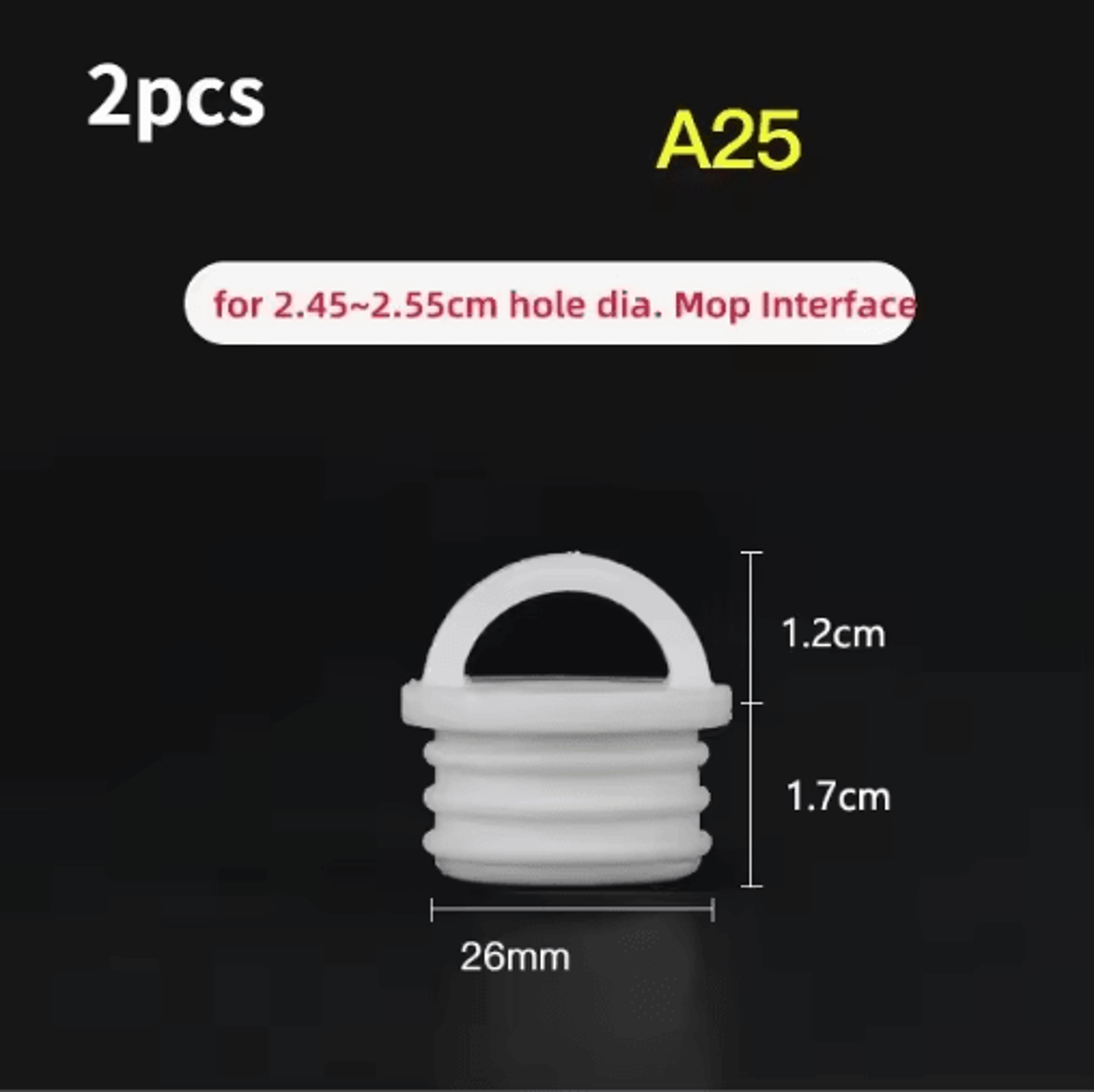 2PCS White Mop Bucket Drain Stoppers  Round Scupper Plugs With Handles 3