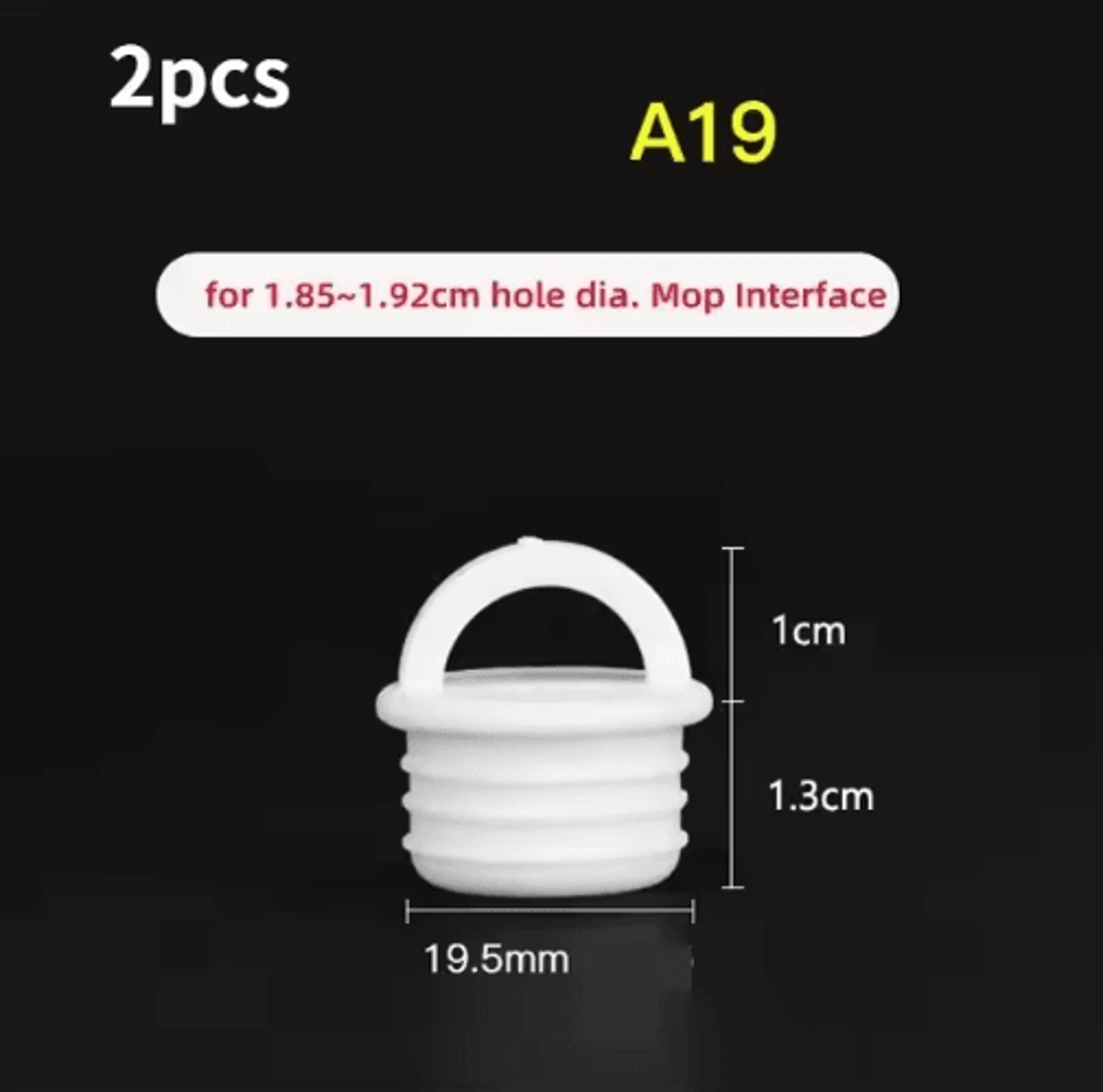 2PCS White Mop Bucket Drain Stoppers  Round Scupper Plugs With Handles 8