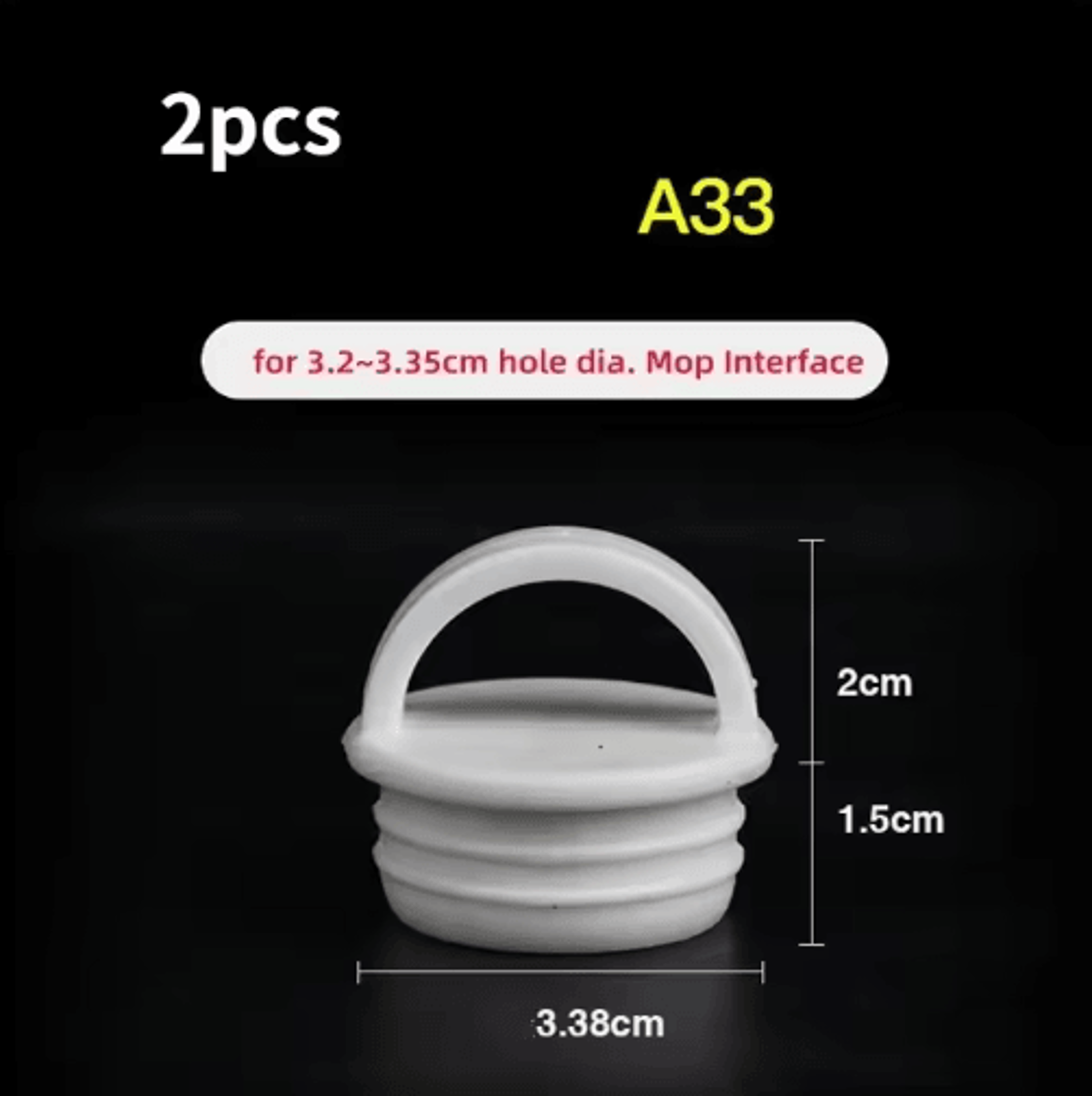 2PCS White Mop Bucket Drain Stoppers  Round Scupper Plugs With Handles 10