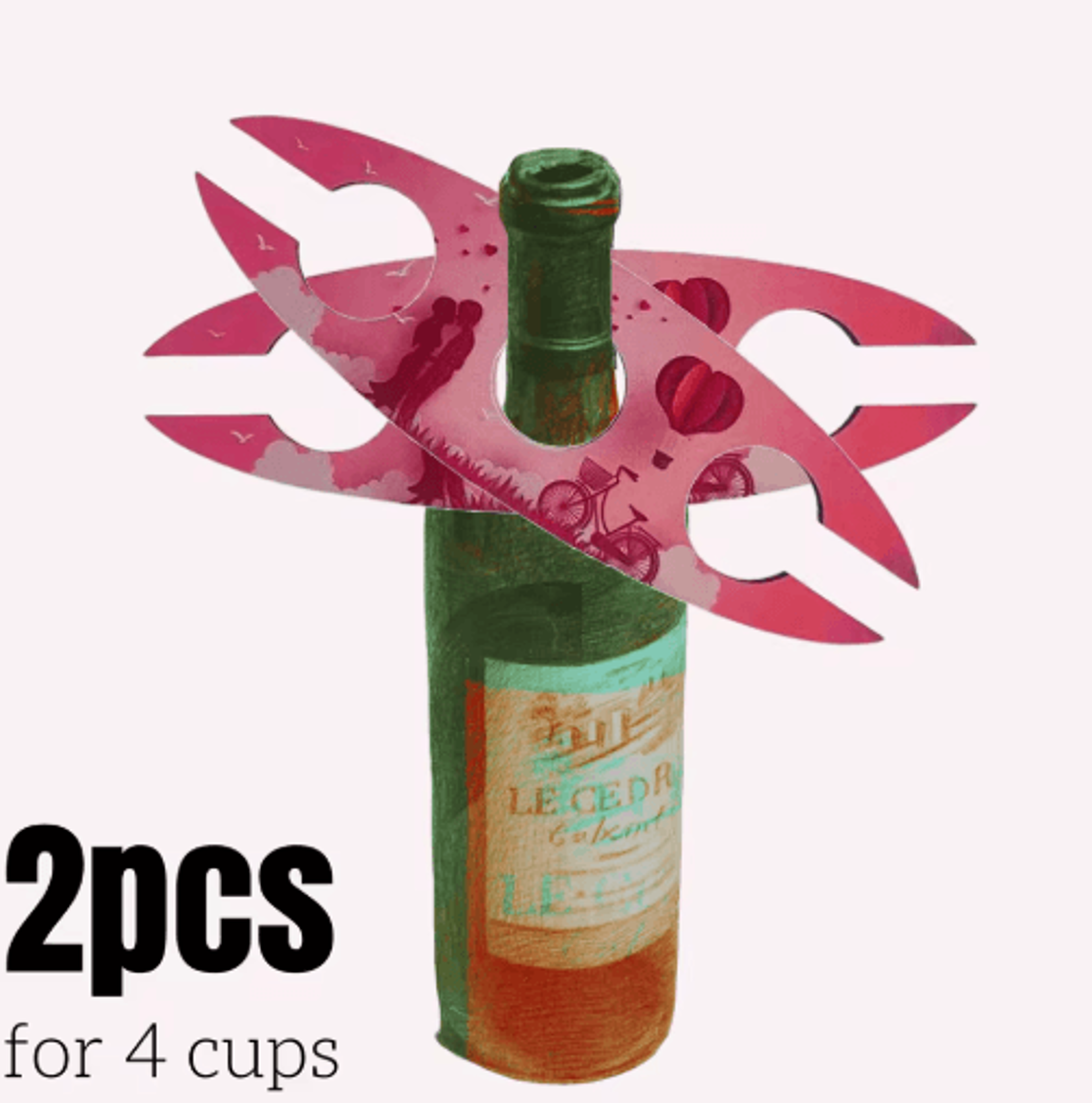 Stackable Wooden Wine Rack  SpaceSaving Bottle  Glass Holder 3