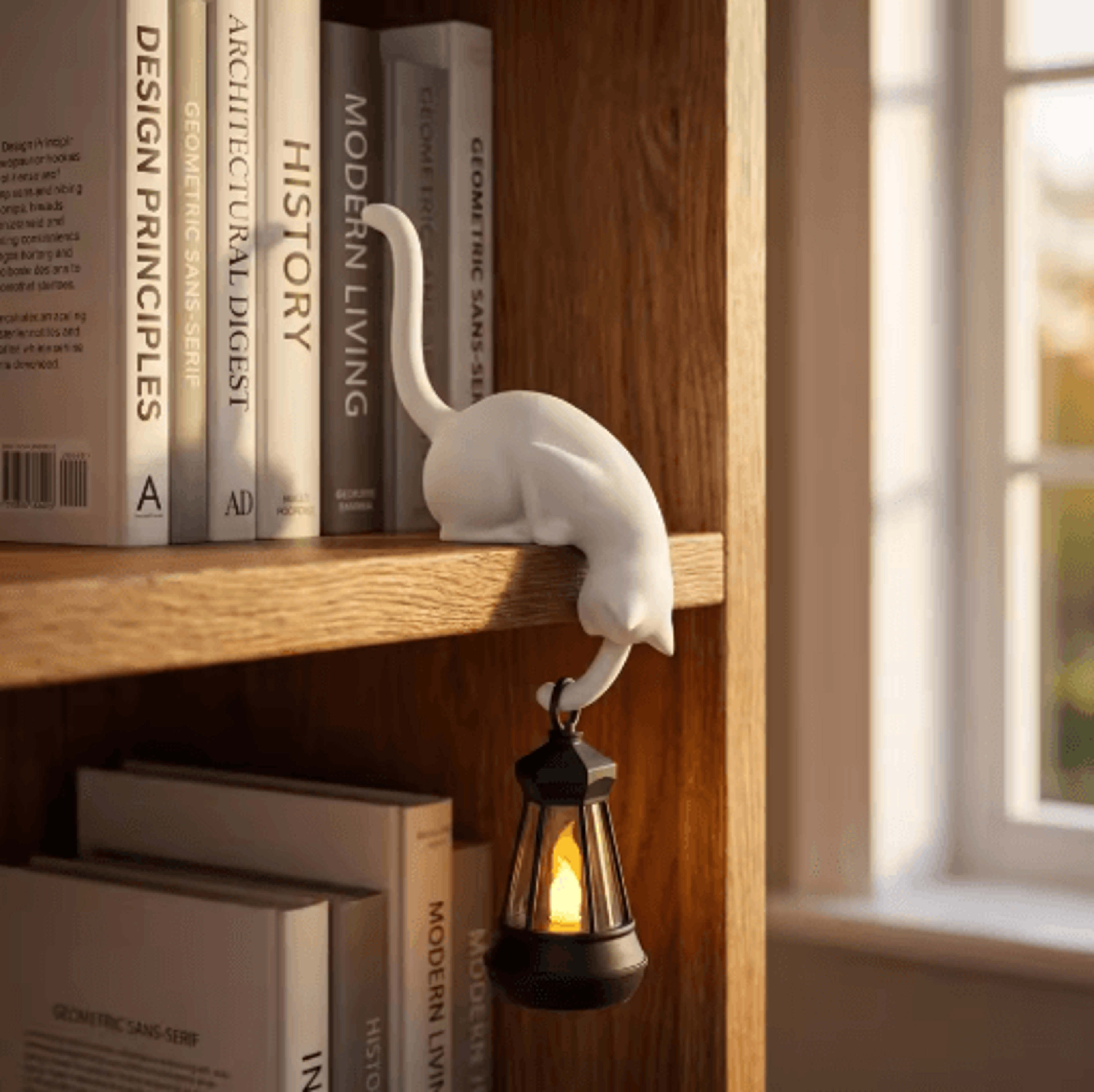 Cute CatShaped Hanging Hook With Light  Decorative Storage Hanger 10