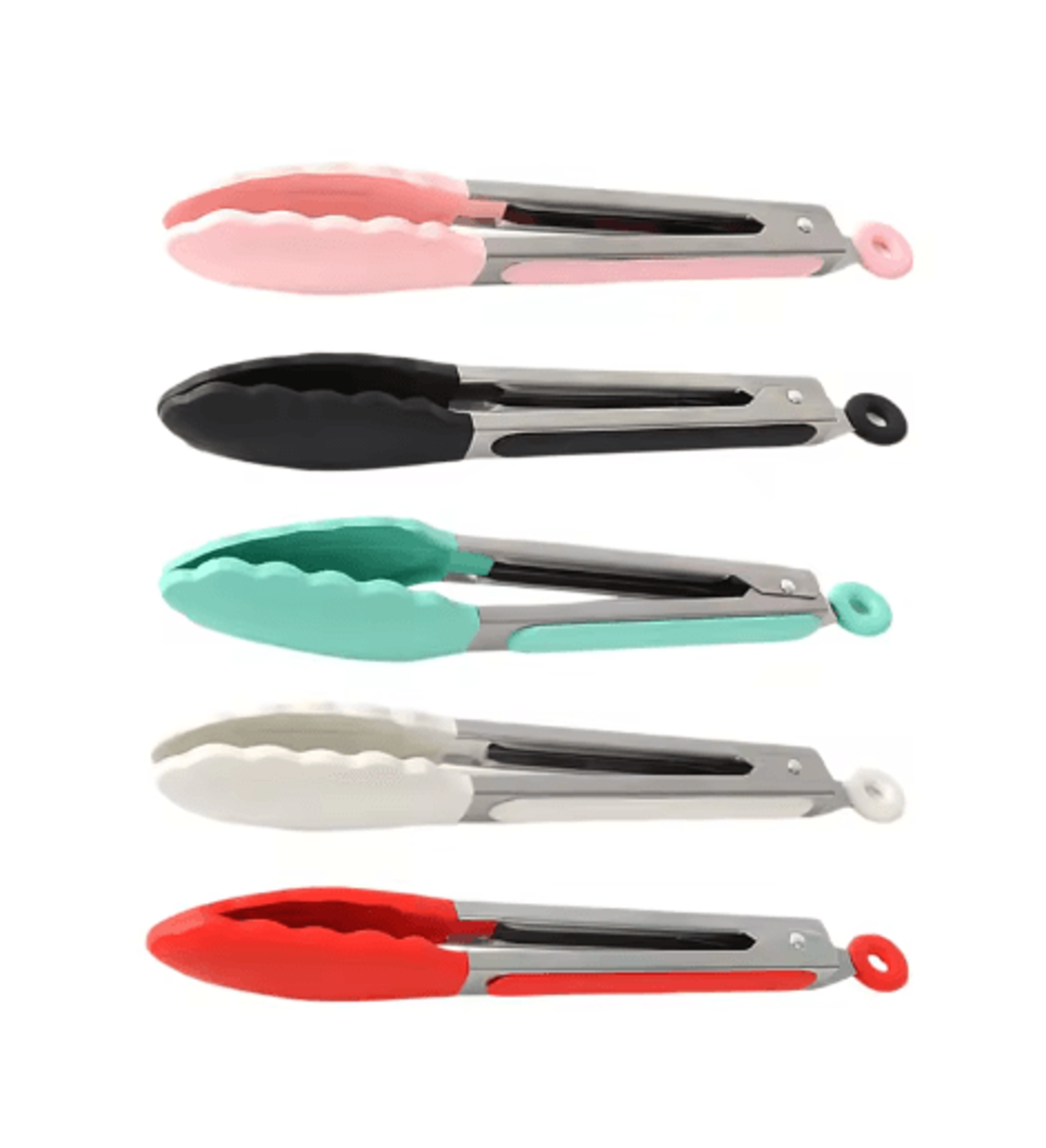 9Inch Stainless Steel Cooking Tongs  NonSlip Silicone Tip Kitchen Tongs 1