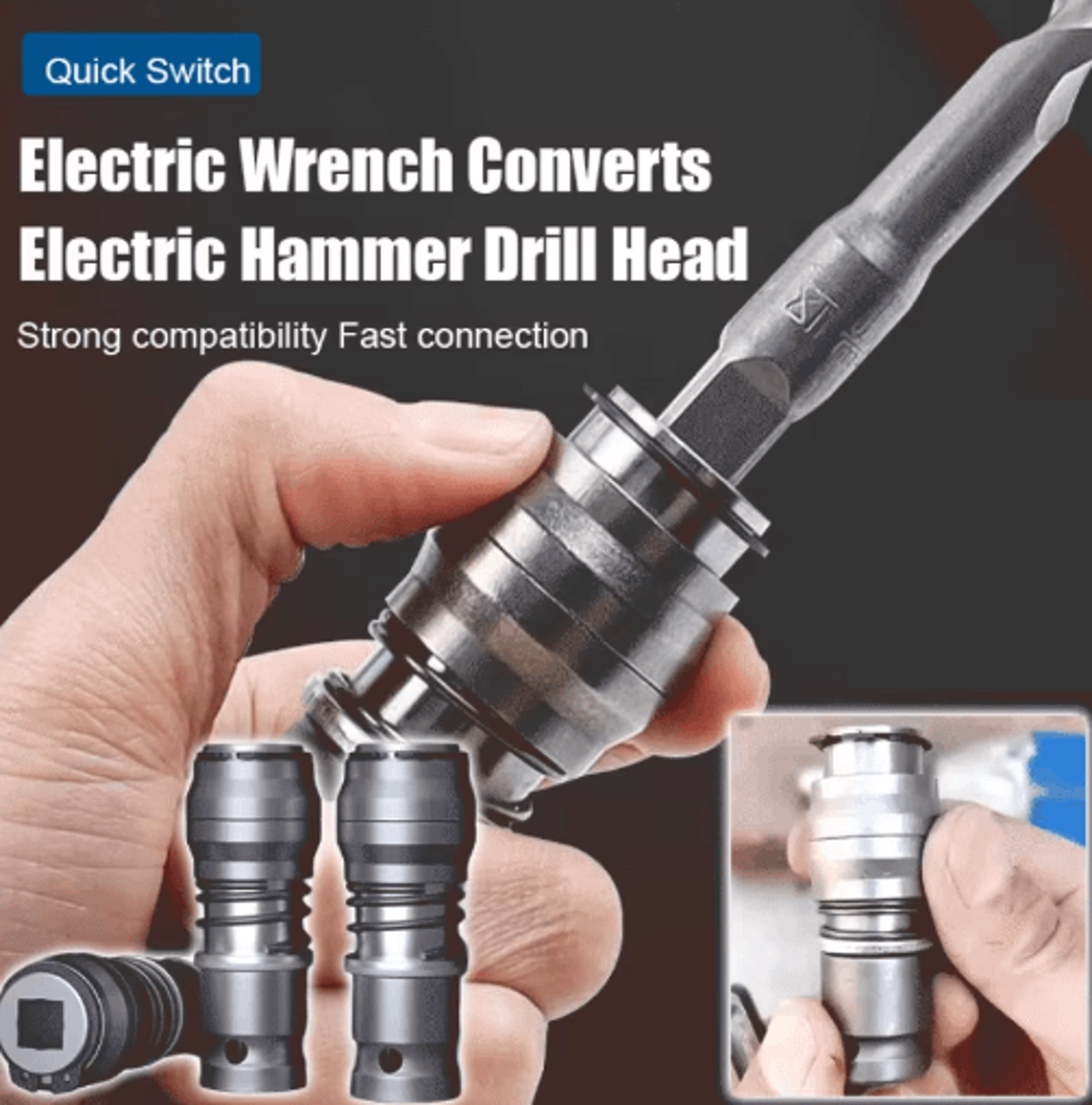 Rechargeable Multifunction Electric Wrench  4Hole Conversion Adapter Tool 0