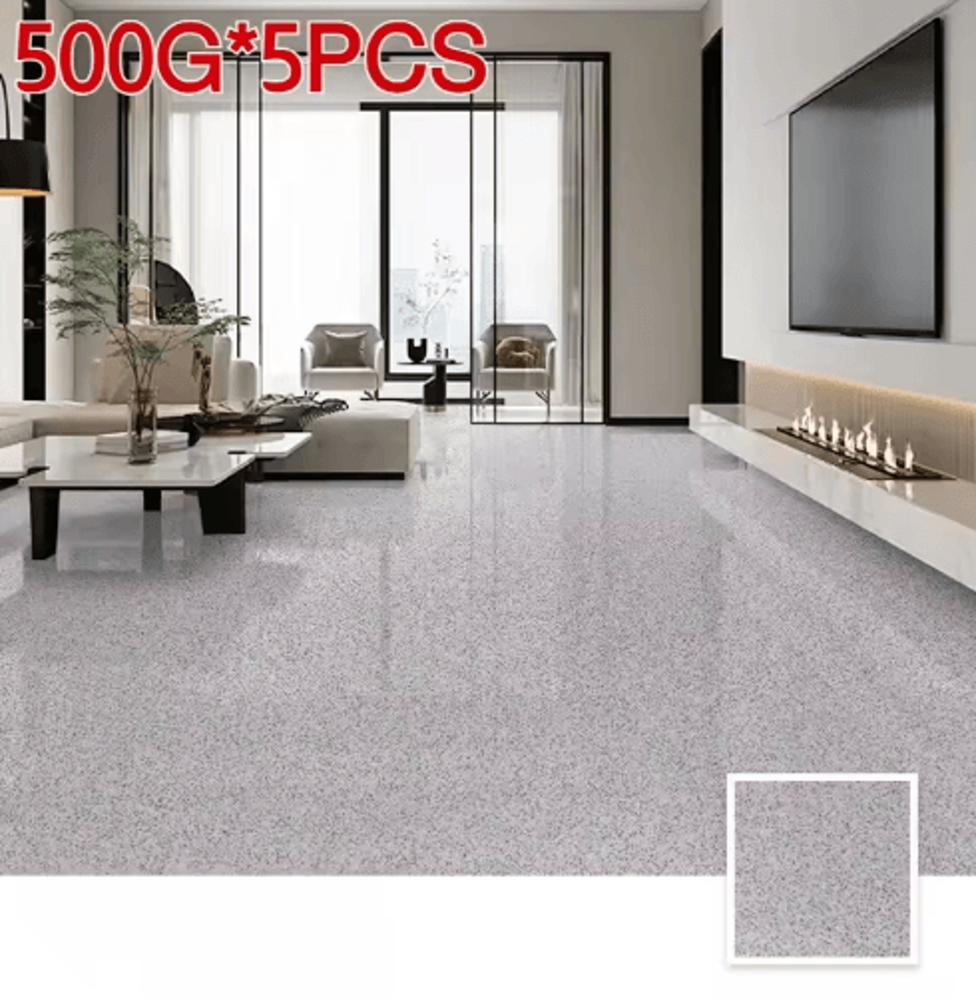 500g SelfLeveling Epoxy Floor Paint  Marble Effect Waterproof Coating 10