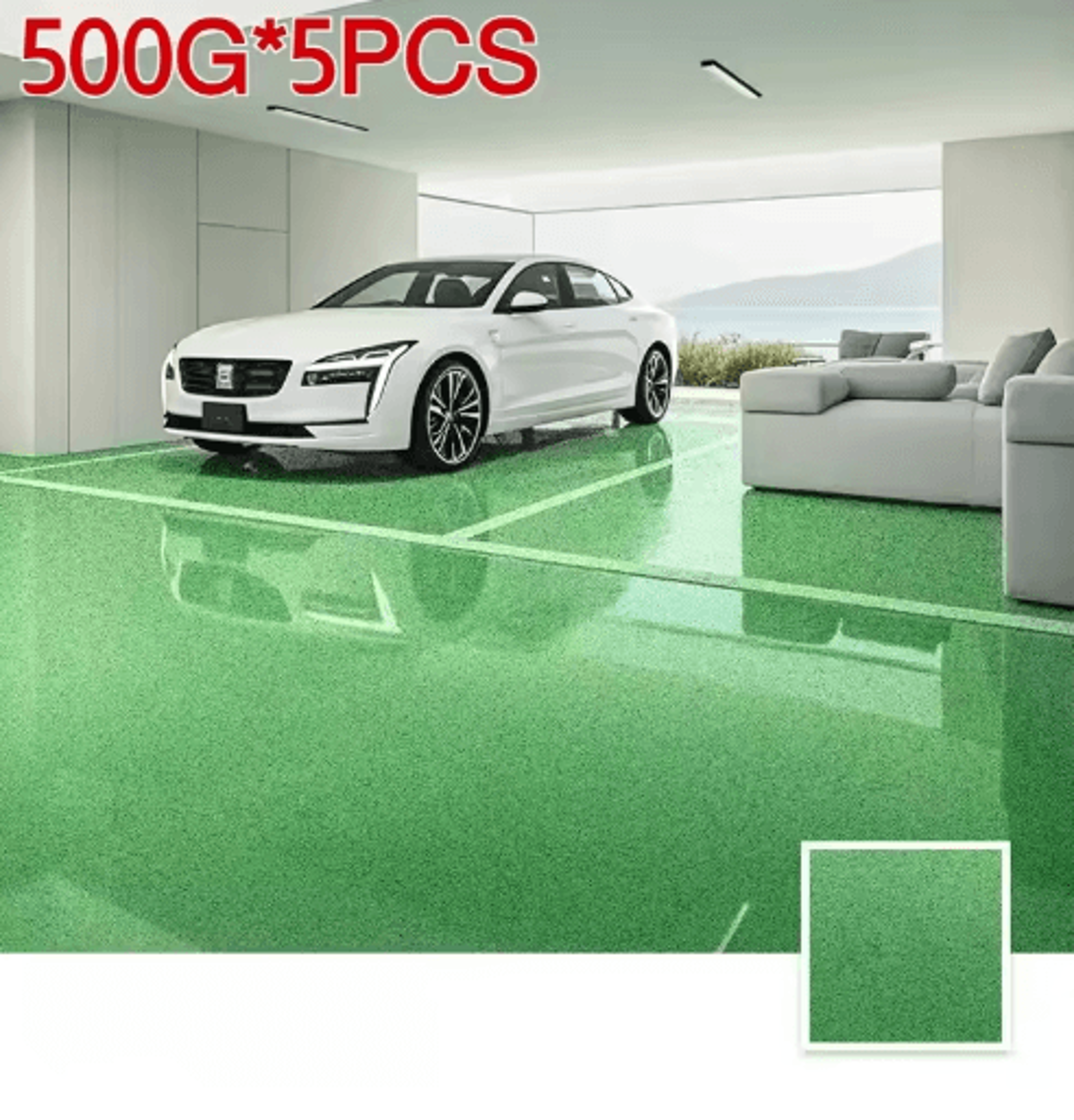 500g SelfLeveling Epoxy Floor Paint  Marble Effect Waterproof Coating 2