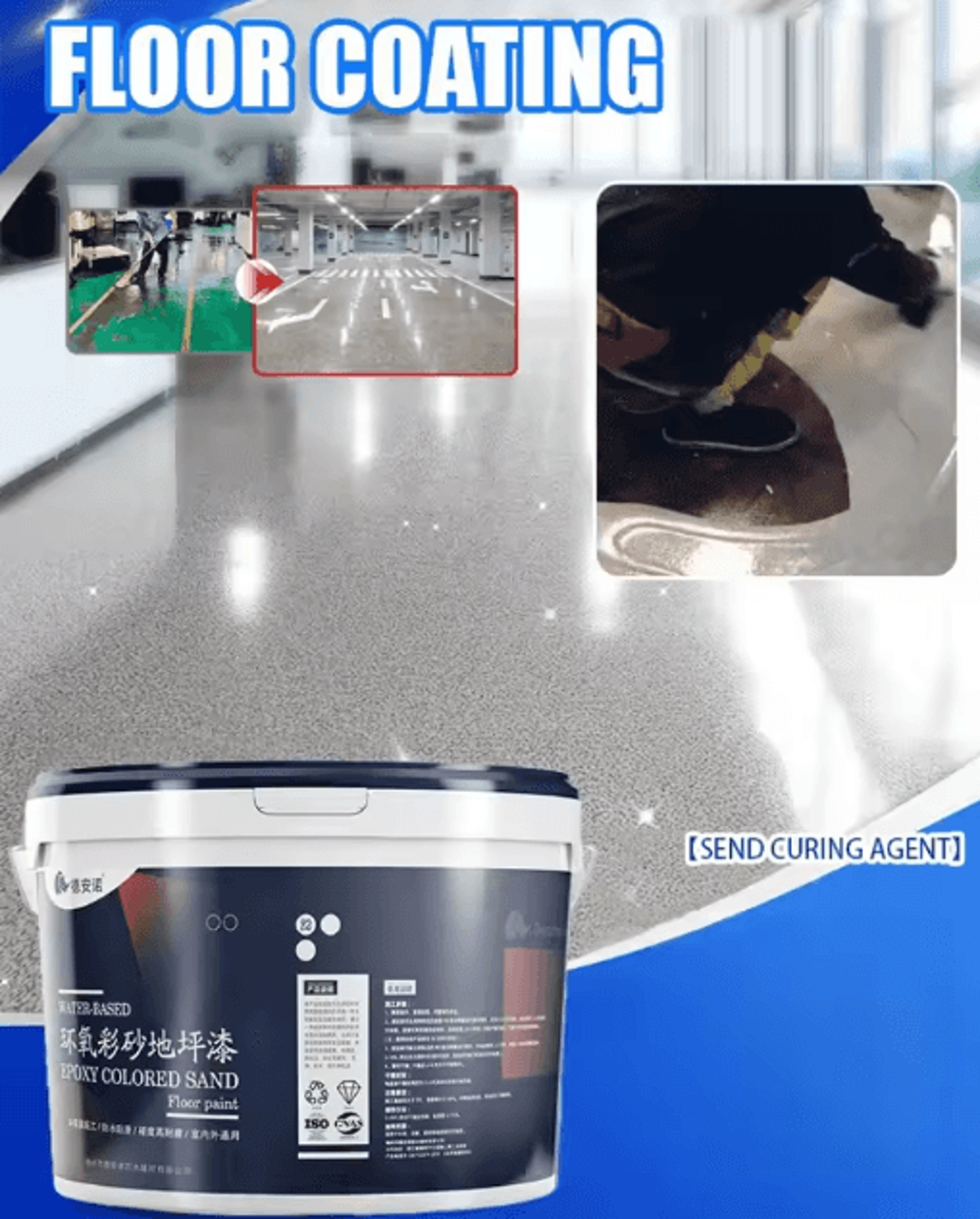 500g SelfLeveling Epoxy Floor Paint  Marble Effect Waterproof Coating 0