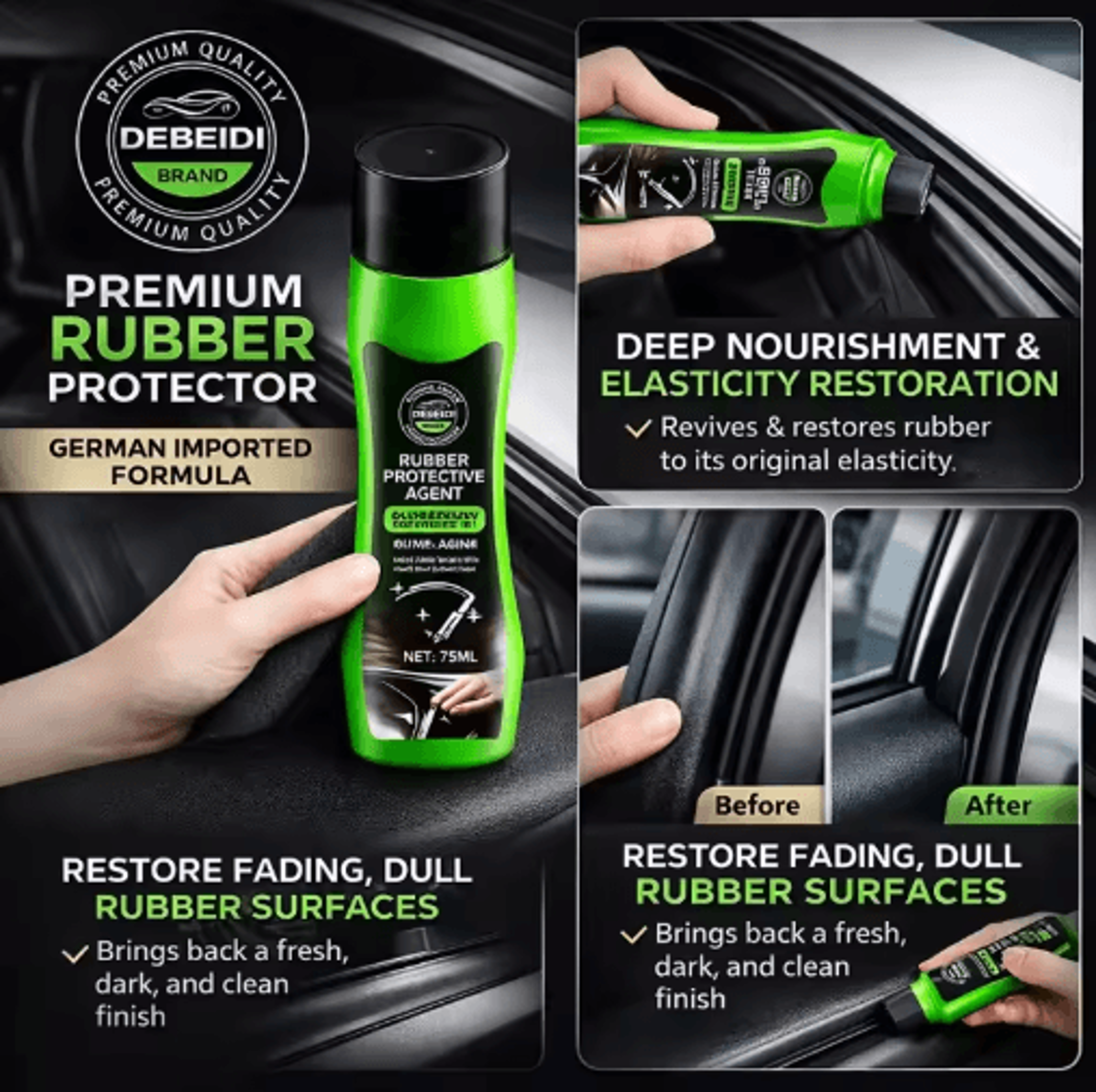 75ml Rubber Seal Conditioner  Car Door  Window Weatherstrip Care 8