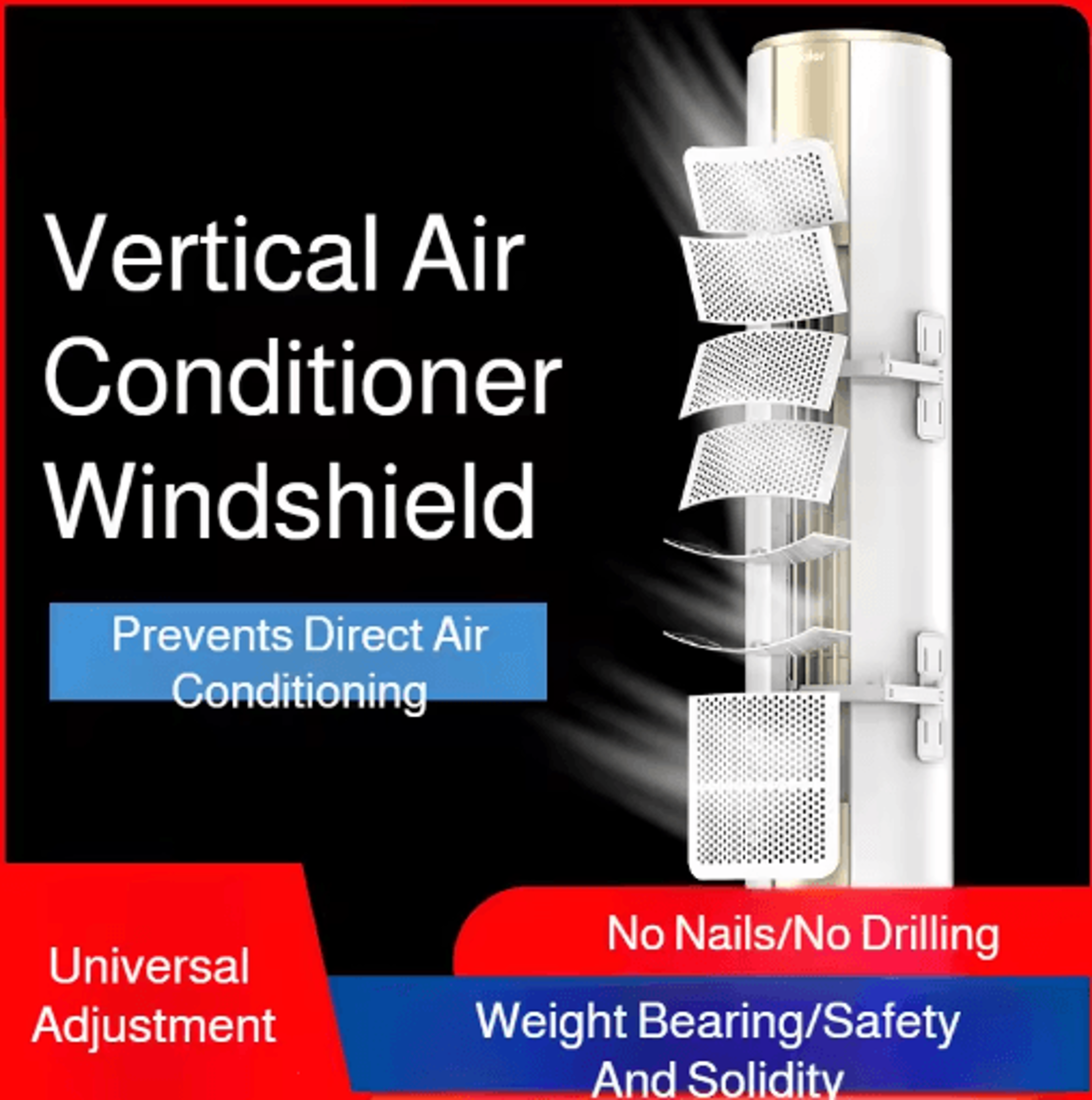 Adjustable Vertical Air Conditioner Wind Deflector With Honeycomb Design 0