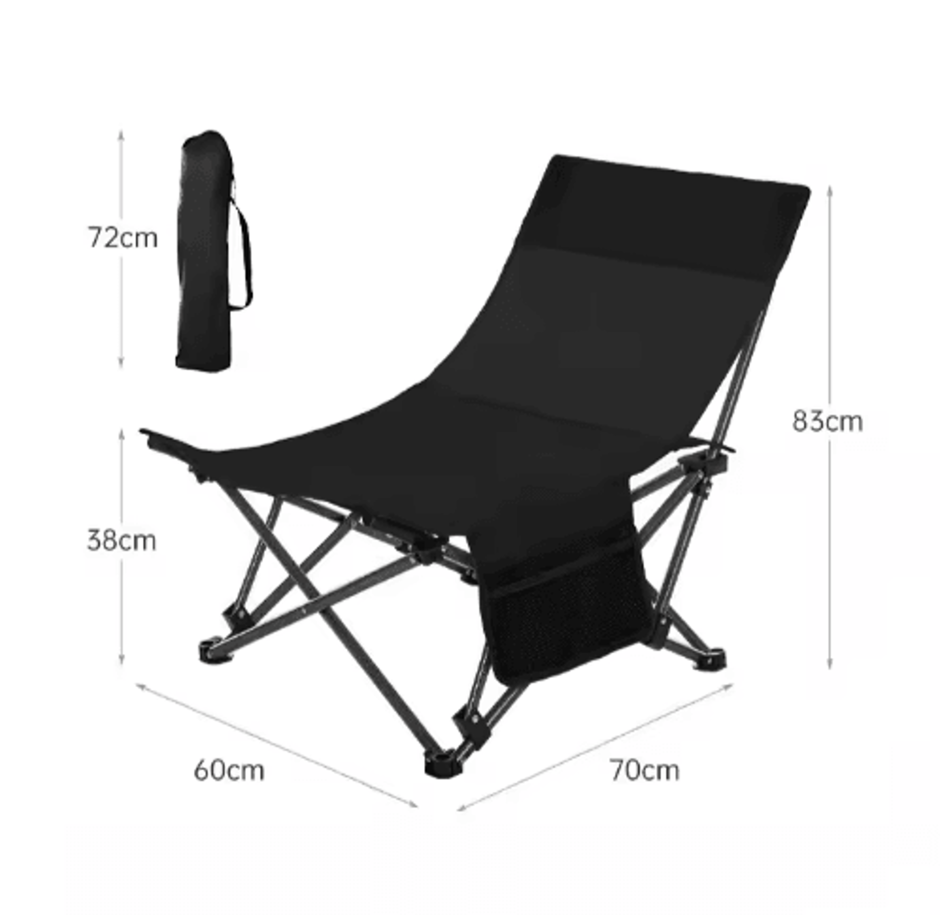 Portable Folding Camping Lounge Chair With Adjustable Backrest 5