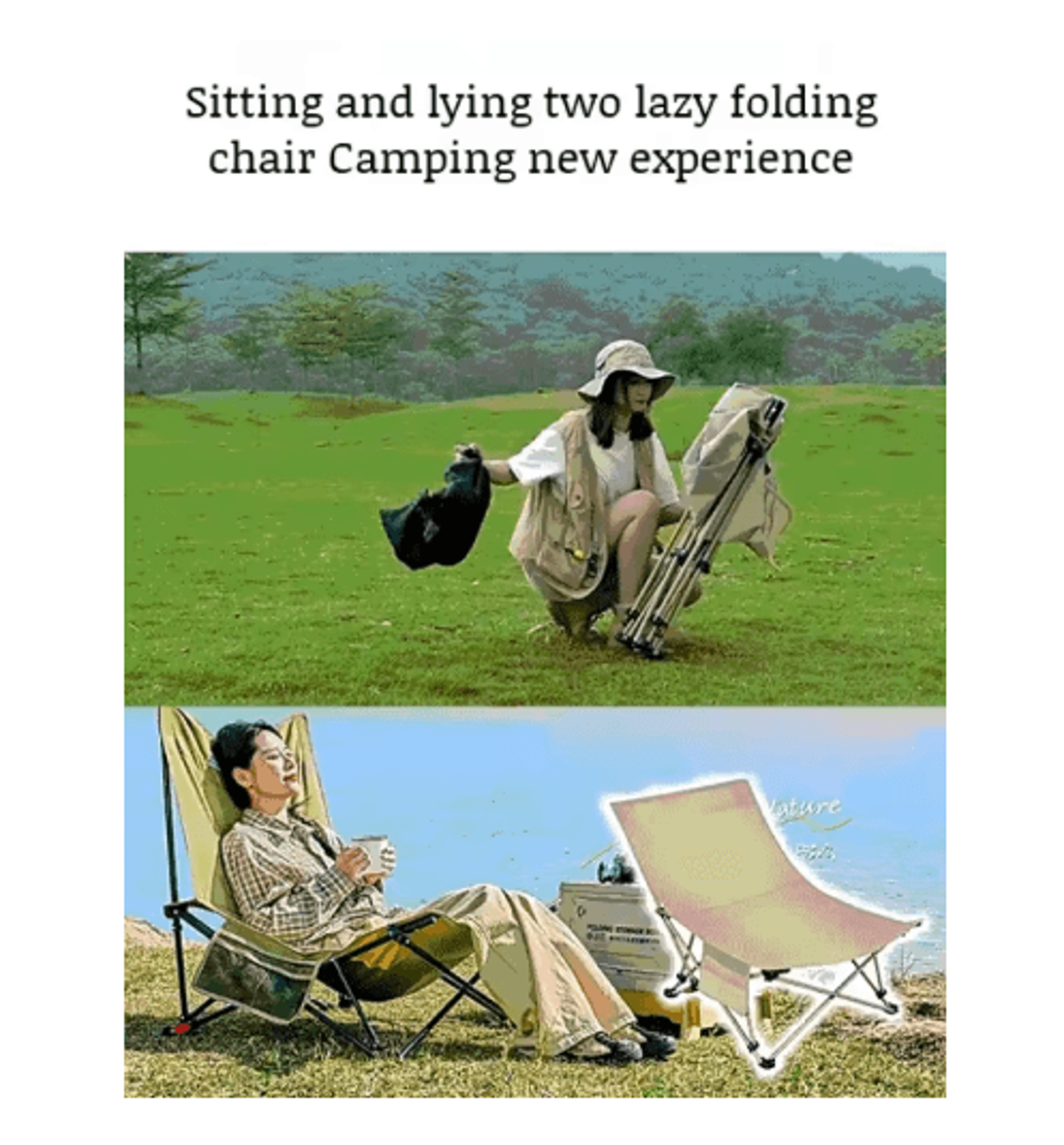 Portable Folding Camping Lounge Chair With Adjustable Backrest 7