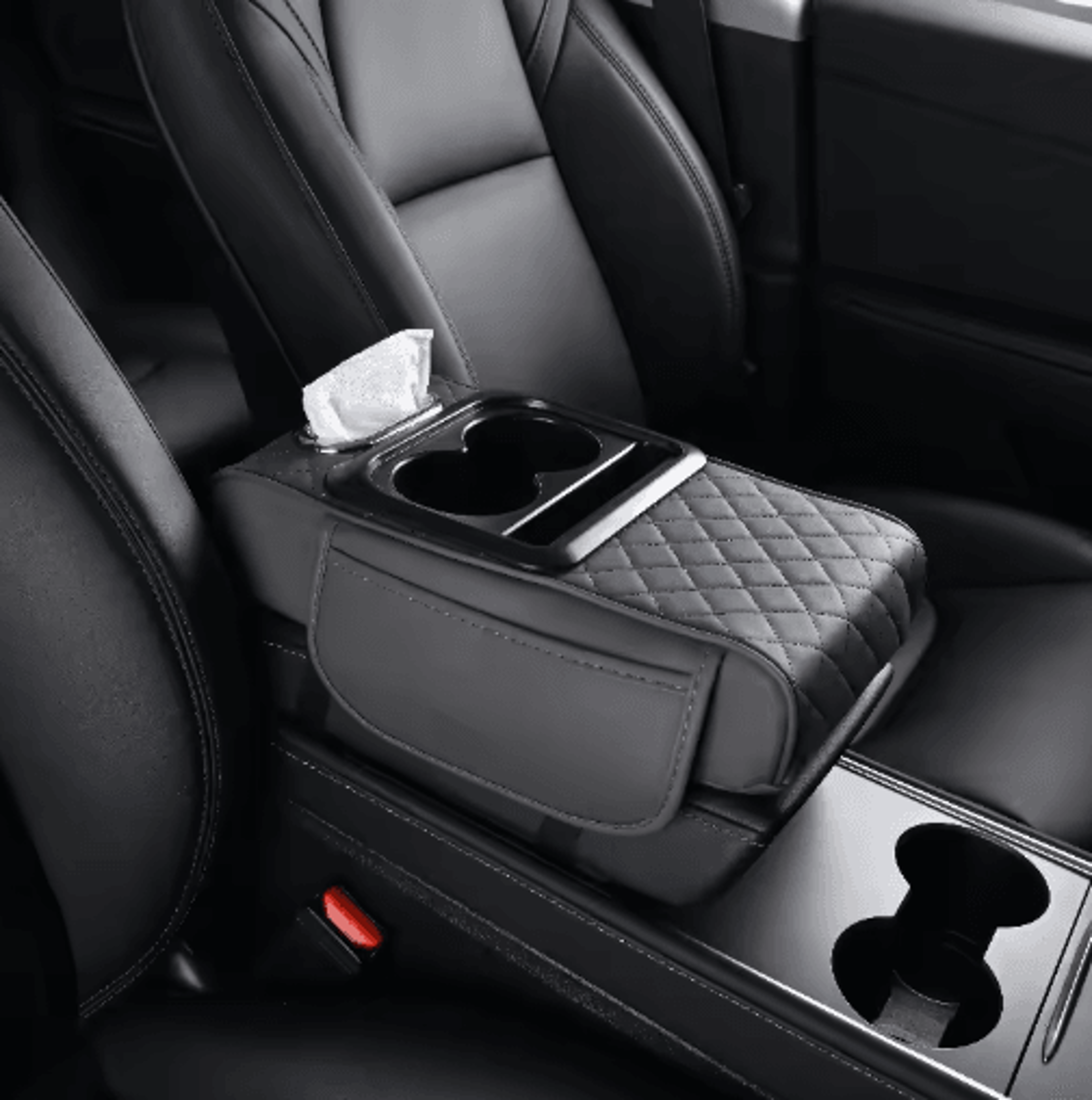 5in1 Car Armrest Cushion With Cup Holder And Storage Organizer 7