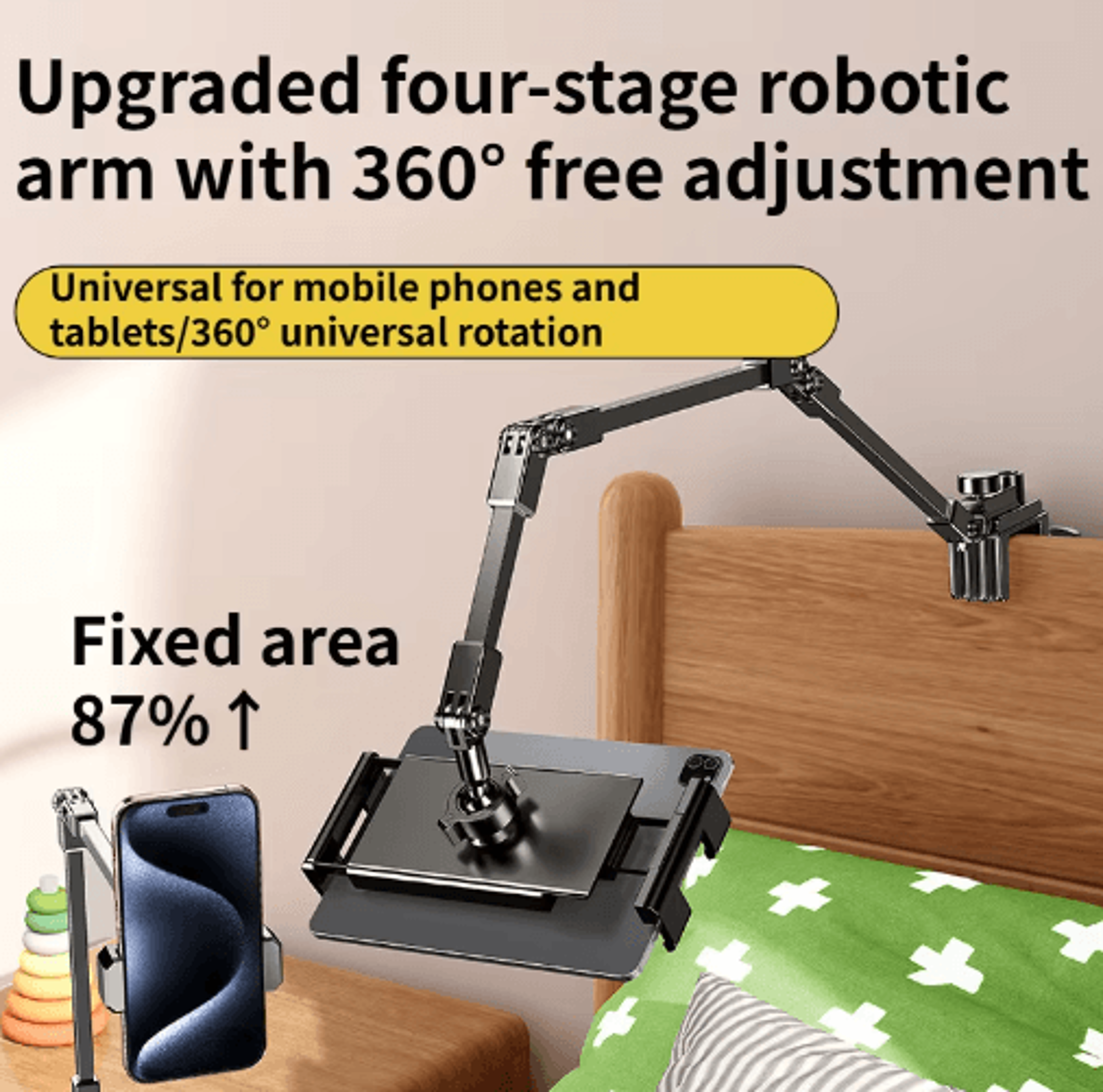 Foldable 360 Adjustable Phone And Tablet Holder Stand 0
