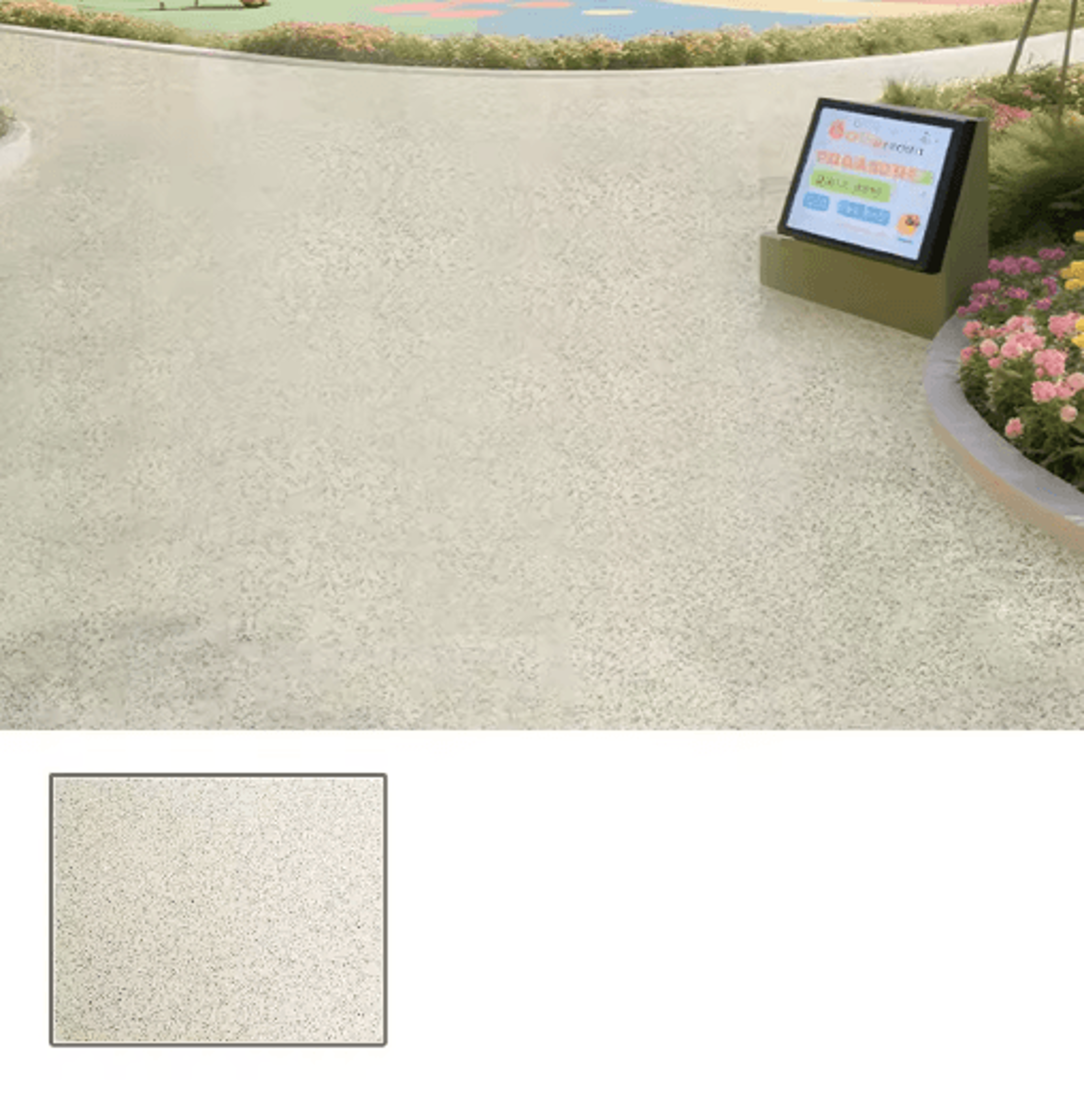 WaterBased Epoxy Floor Paint With Colored Sand Marble Effect 12