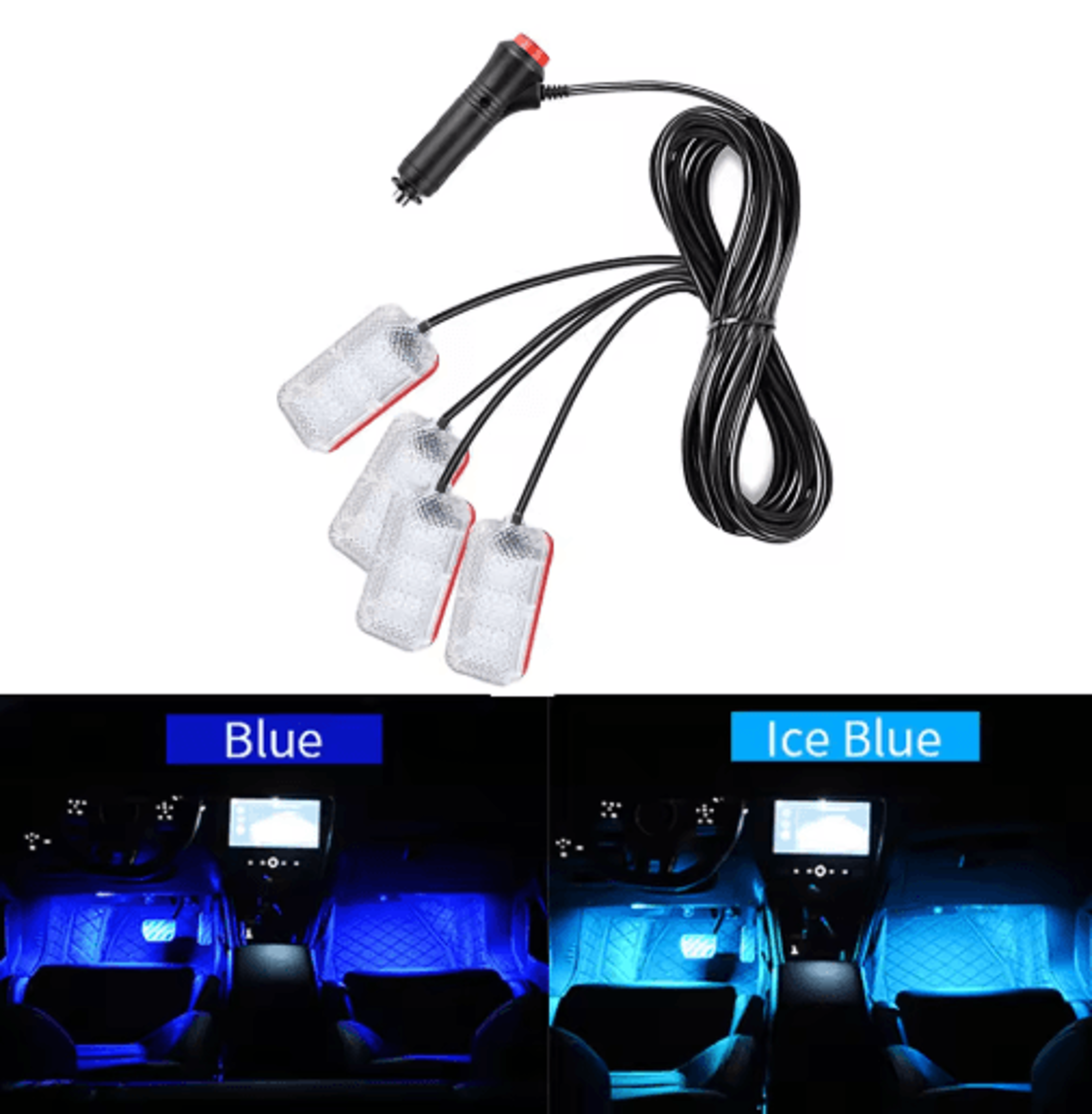 LED Car Interior Ambient Strip Lights With USB And 12V Power 0