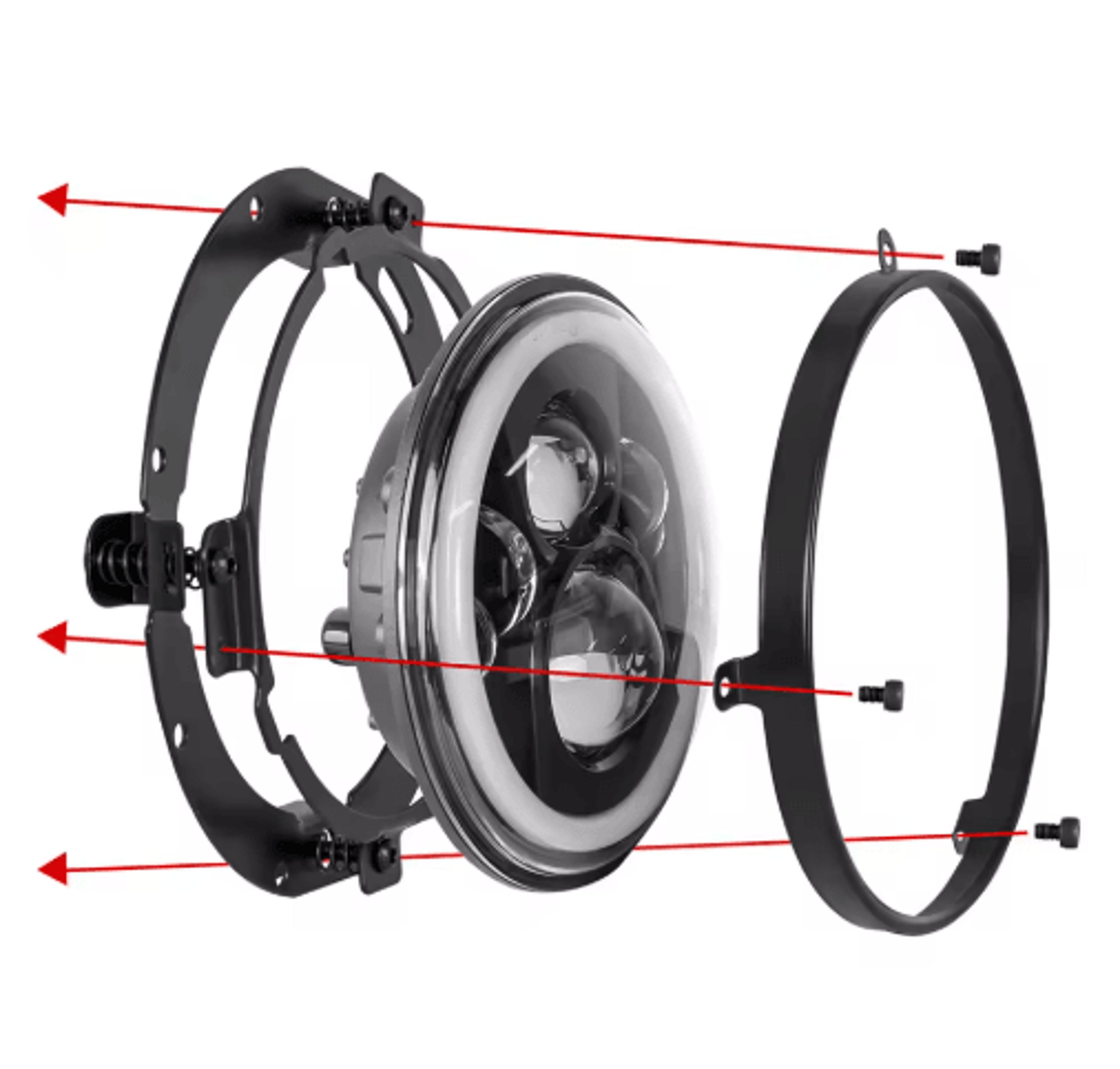 7Inch Round LED Headlight Mounting Bracket Ring For Motorcycle And Jeep 8