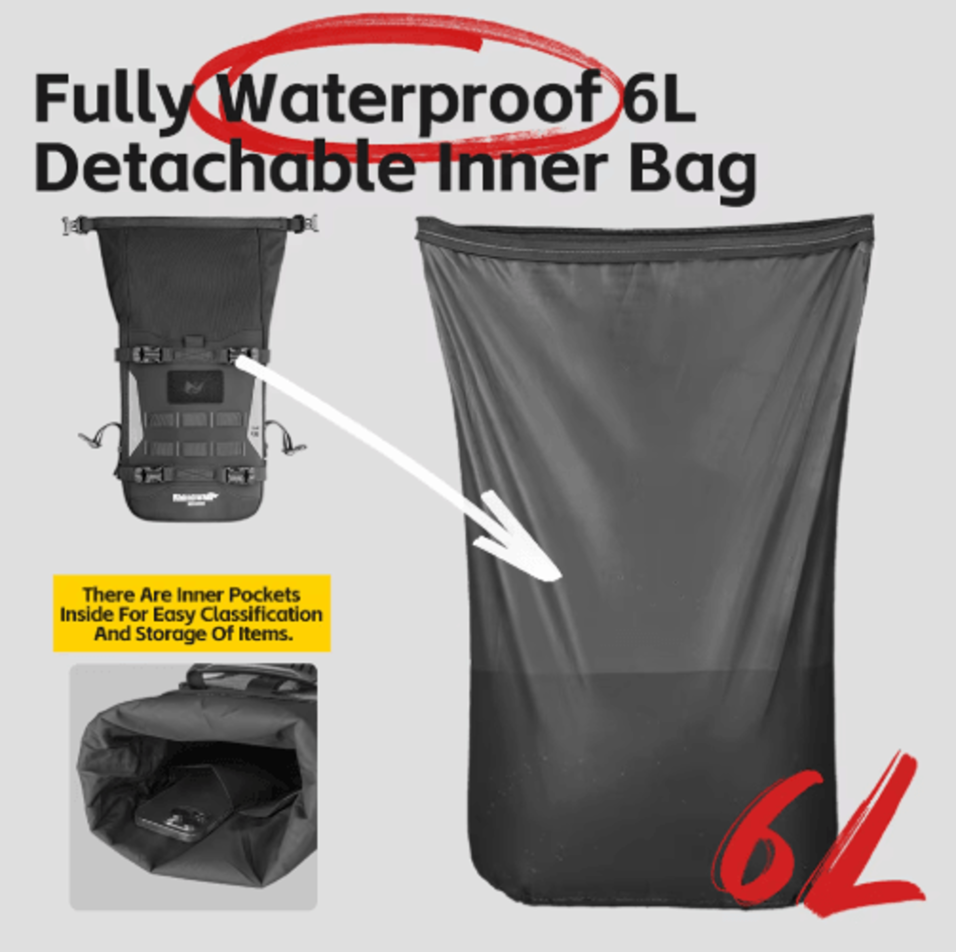 Waterproof Motorcycle Crash Bar Bag With Inner Support Board 4