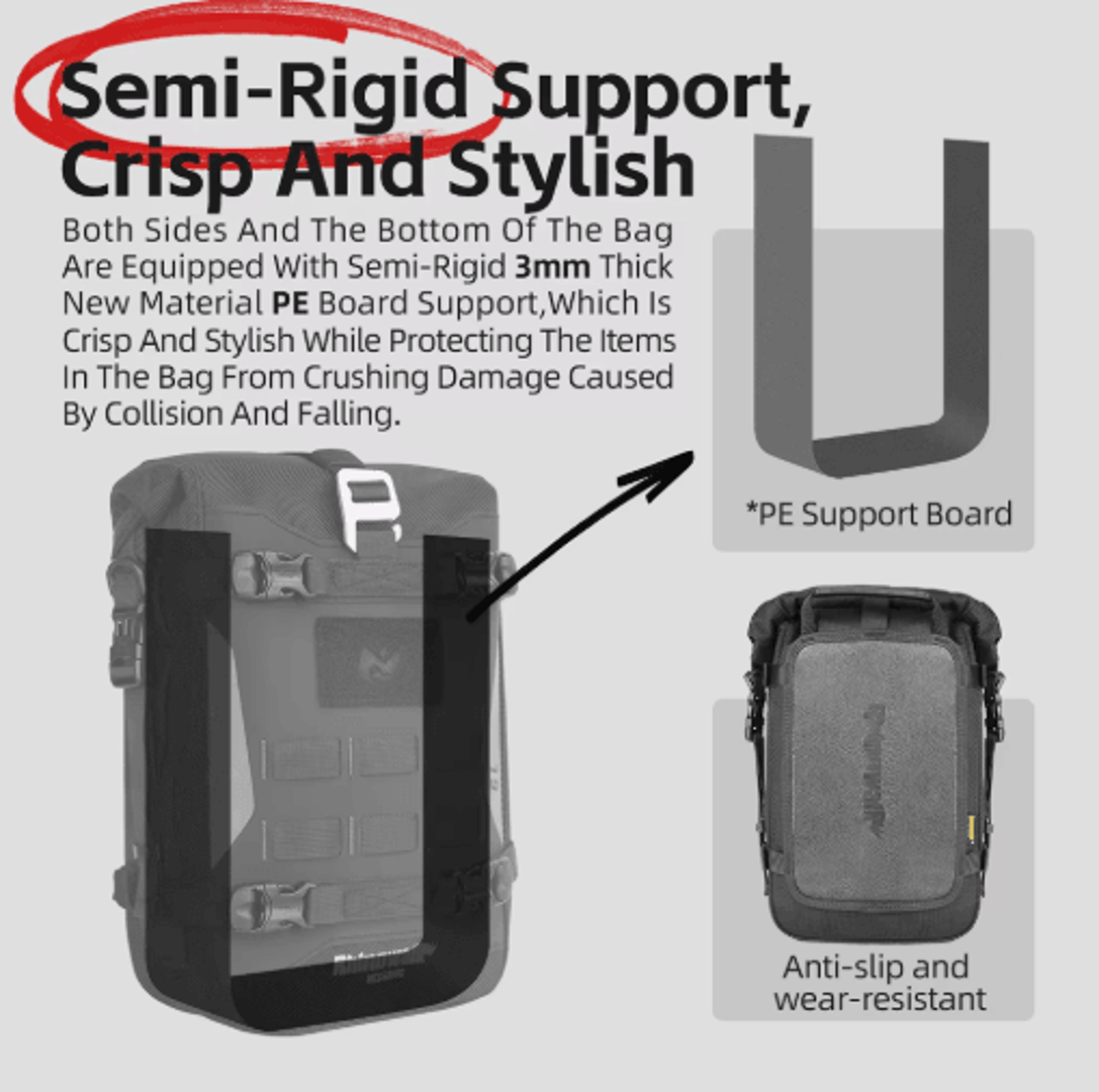Waterproof Motorcycle Crash Bar Bag With Inner Support Board 6