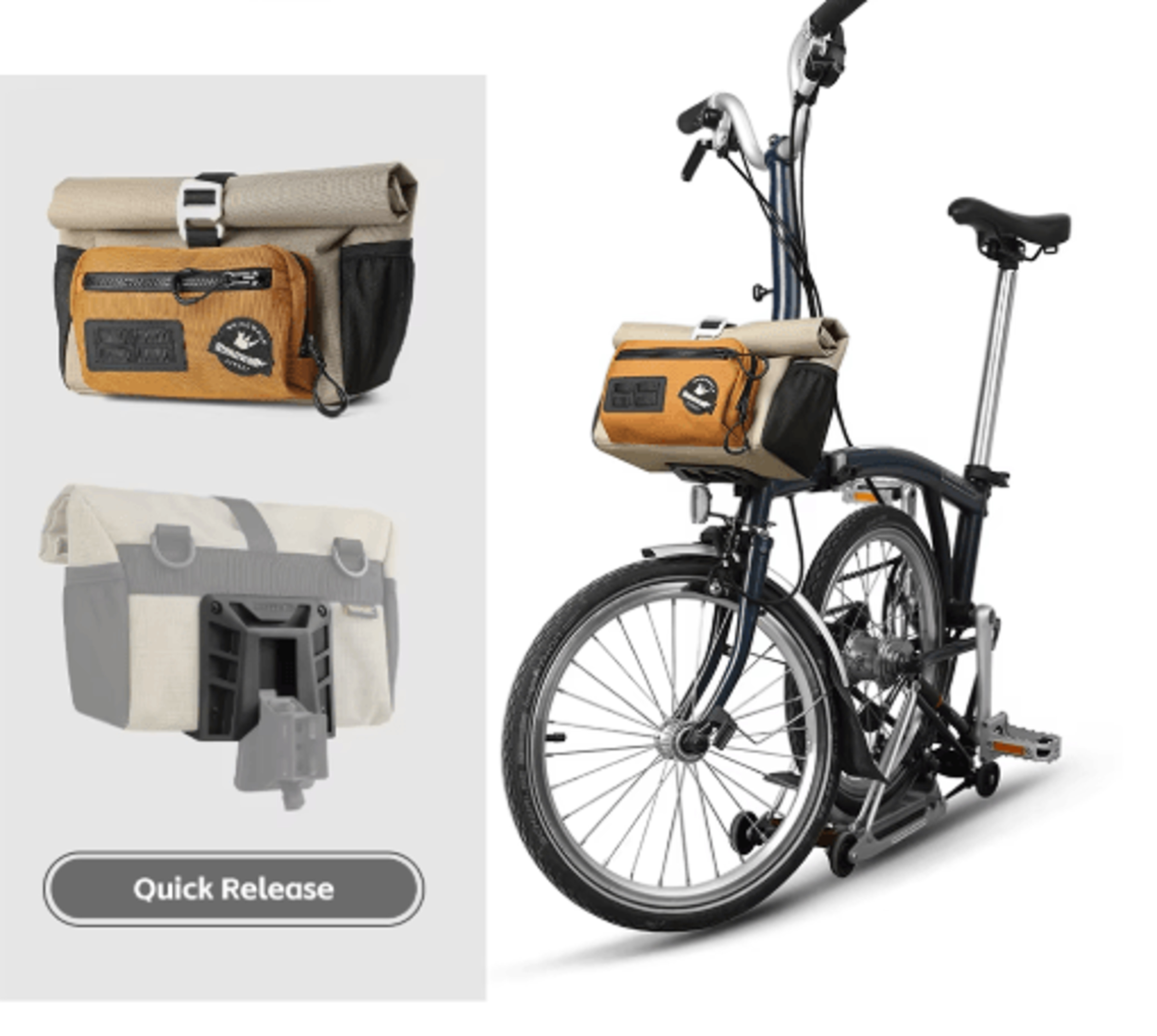 4L Quick Release Bike Handlebar Bag For Brompton Folding Bikes 0