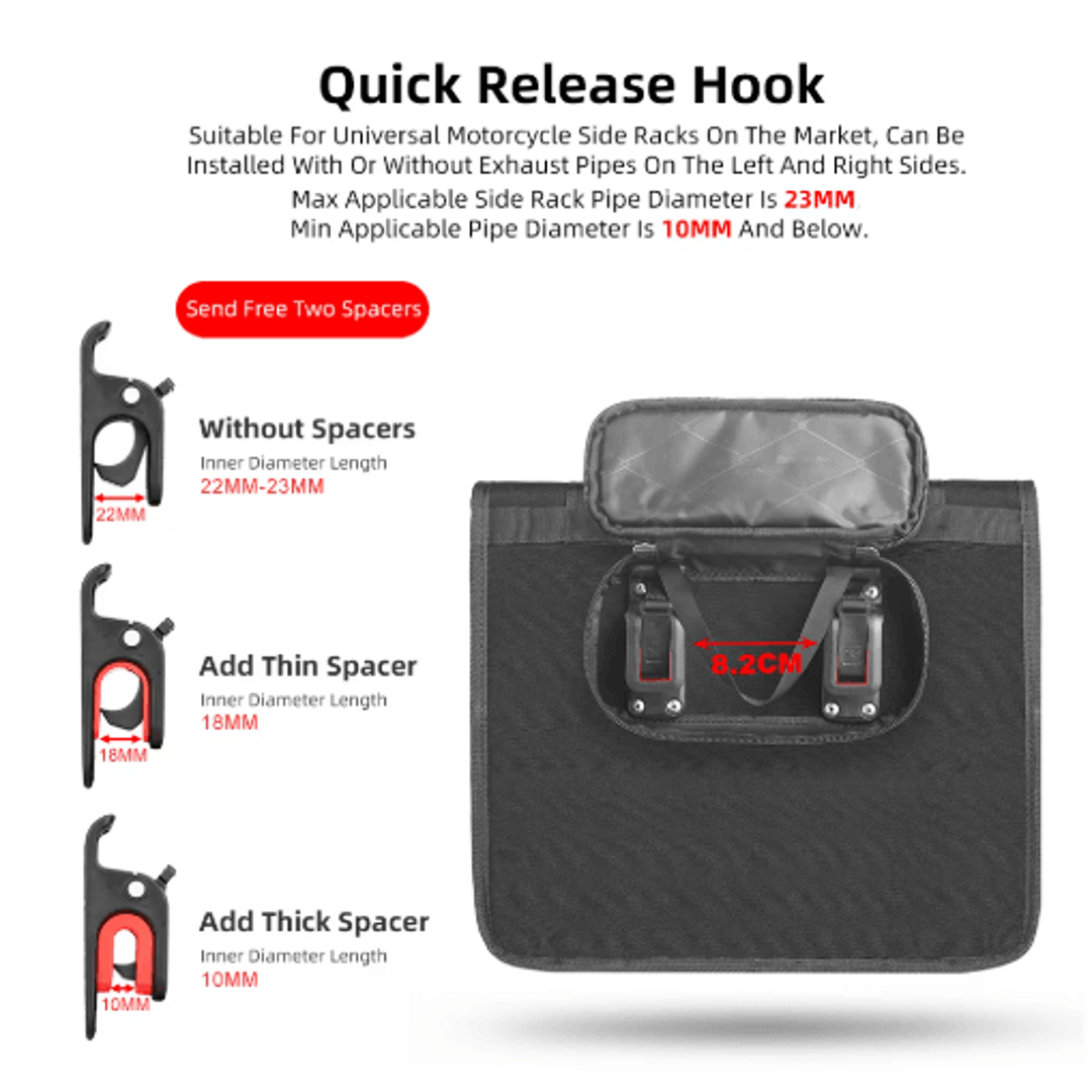 13L Waterproof Motorcycle Side Bag With Quick Release And Support Board 6
