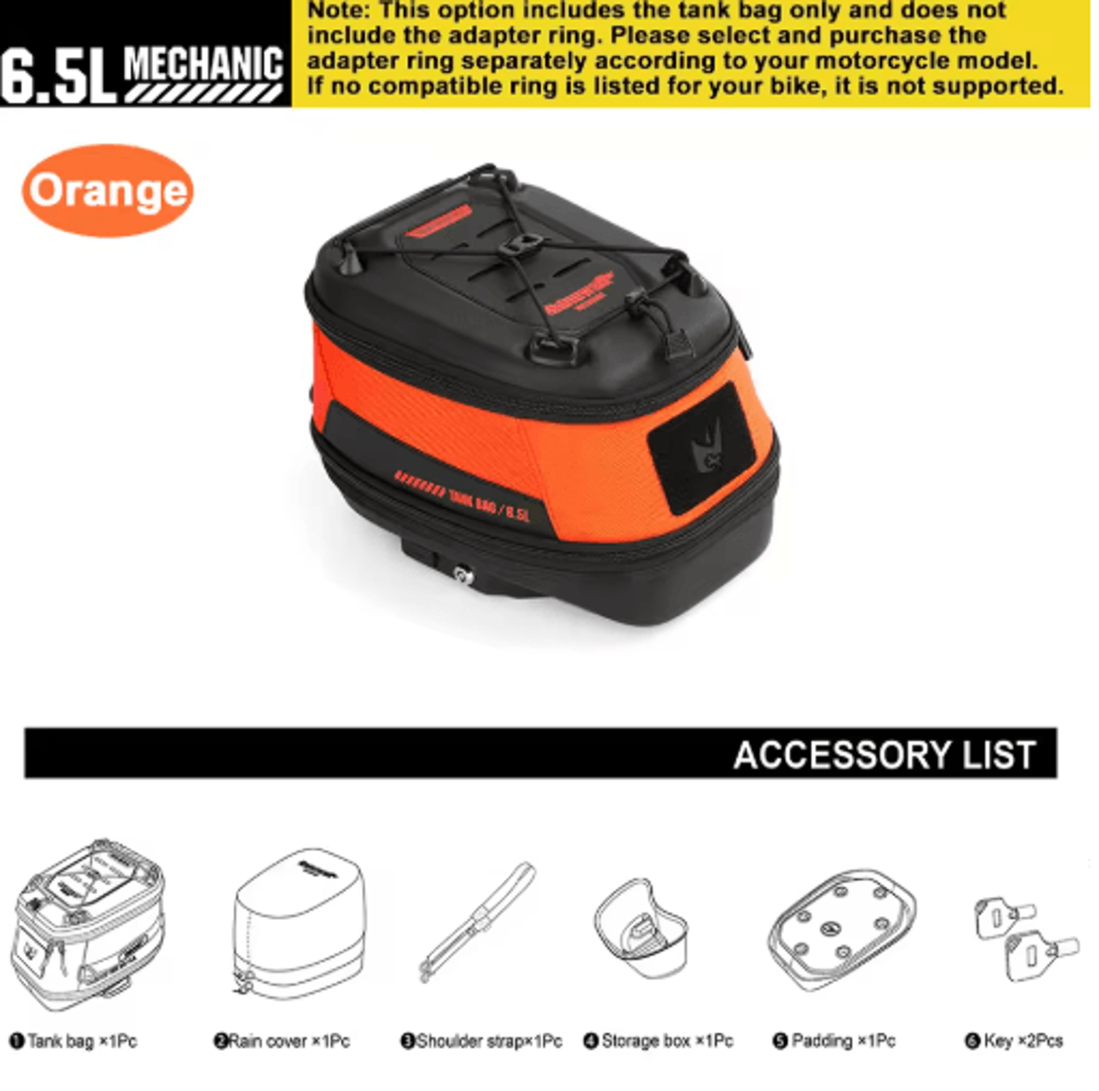 65L Waterproof Motorcycle Magnetic Tank Bag With Quick Release 2