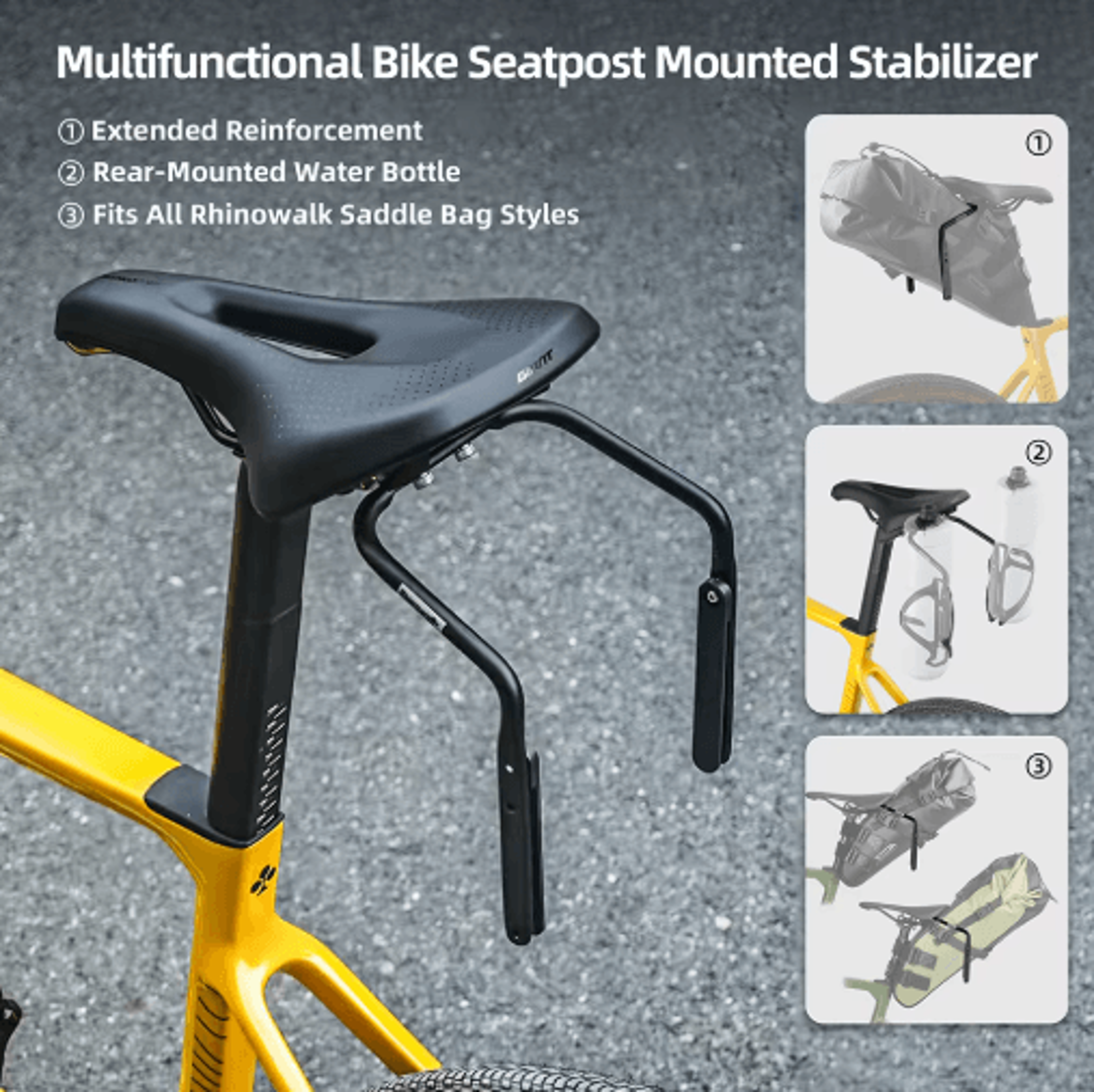 Bike Saddle Bag Stabilizer Bracket With Extended Rear Support 5