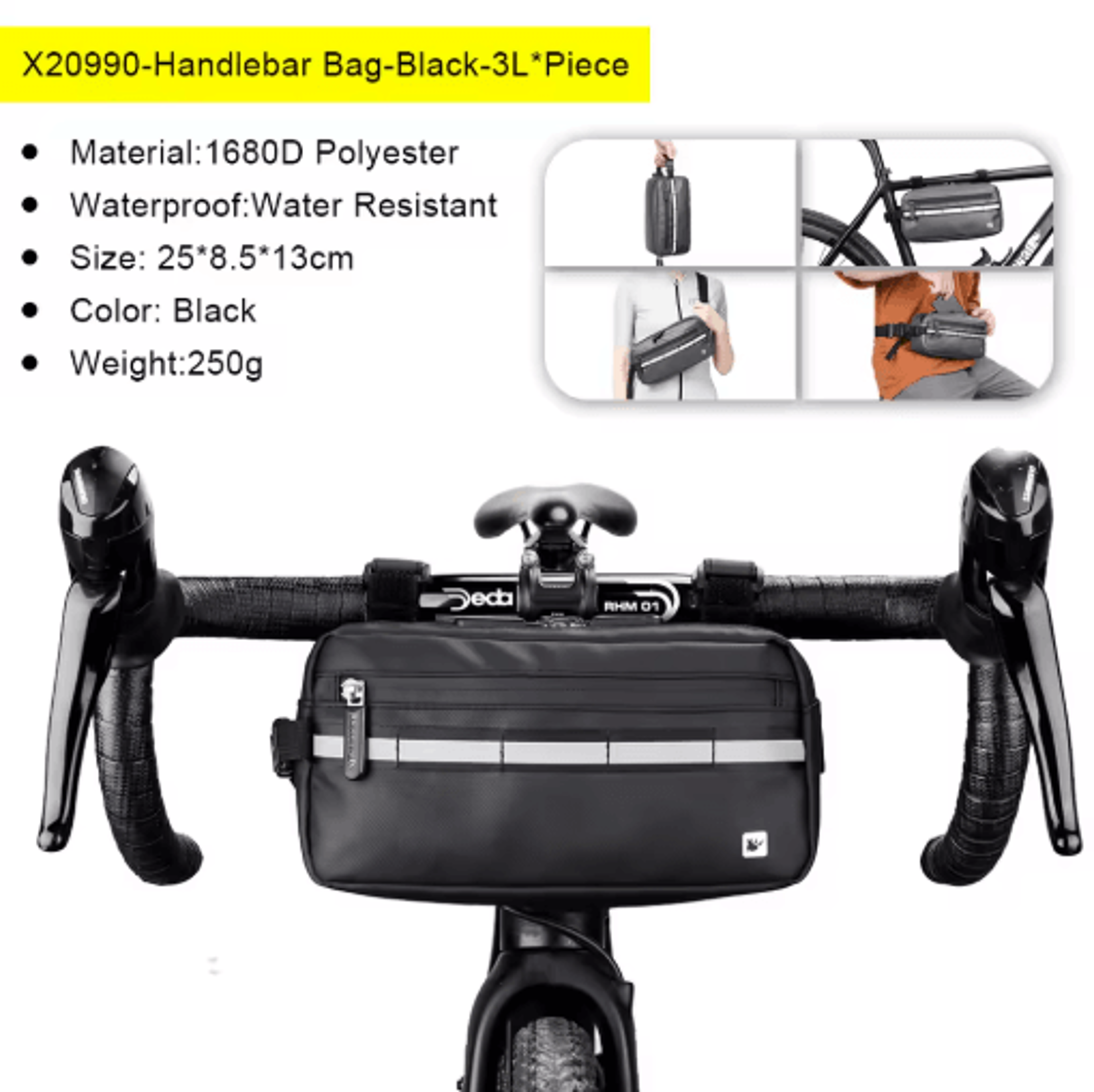 Waterproof Bicycle Handlebar Bag Large Capacity Front Storage Pouch 1