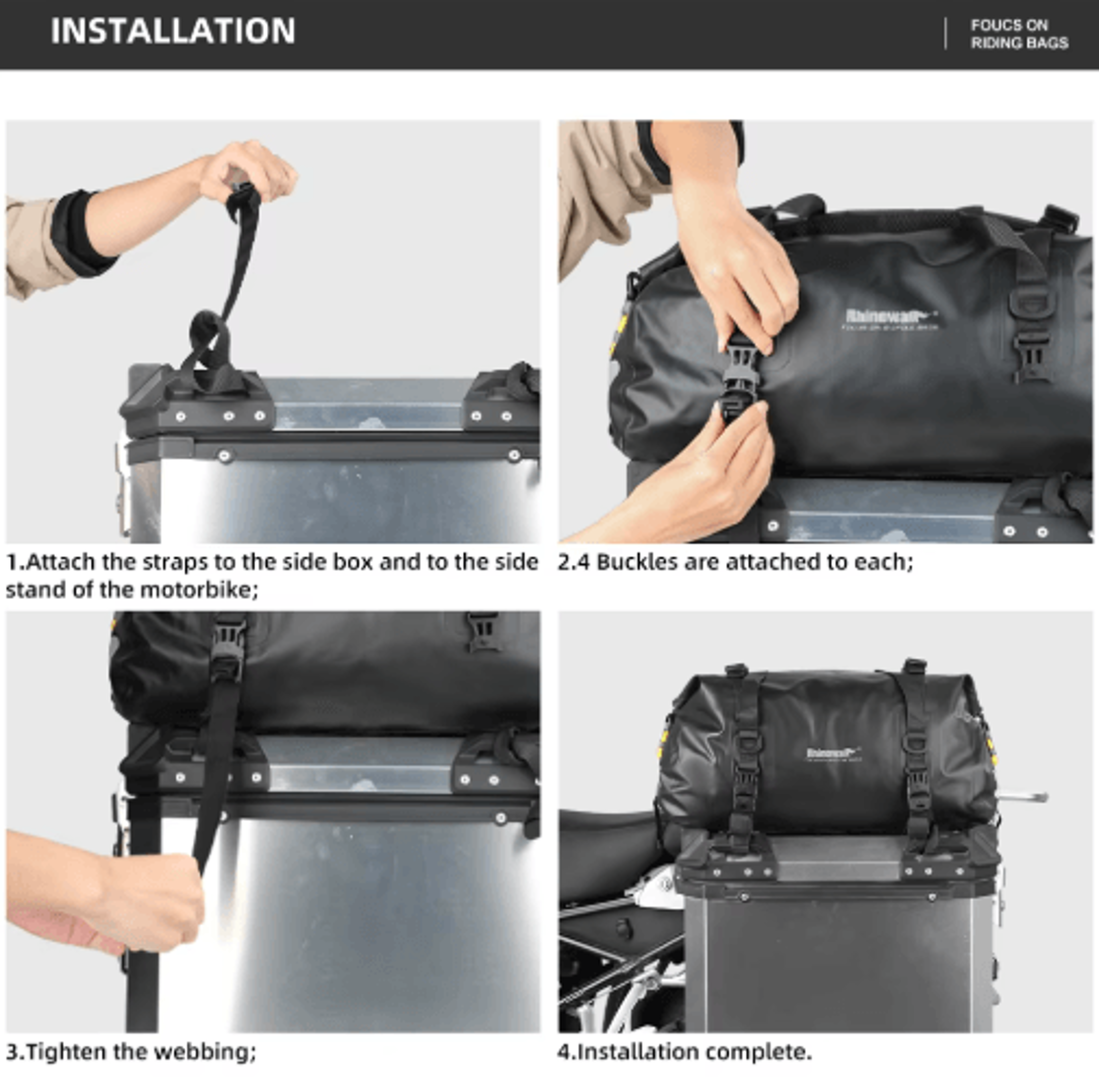 20L Waterproof Motorcycle Pannier Bag  Adventure Side Case  Rear Seat Luggage 5