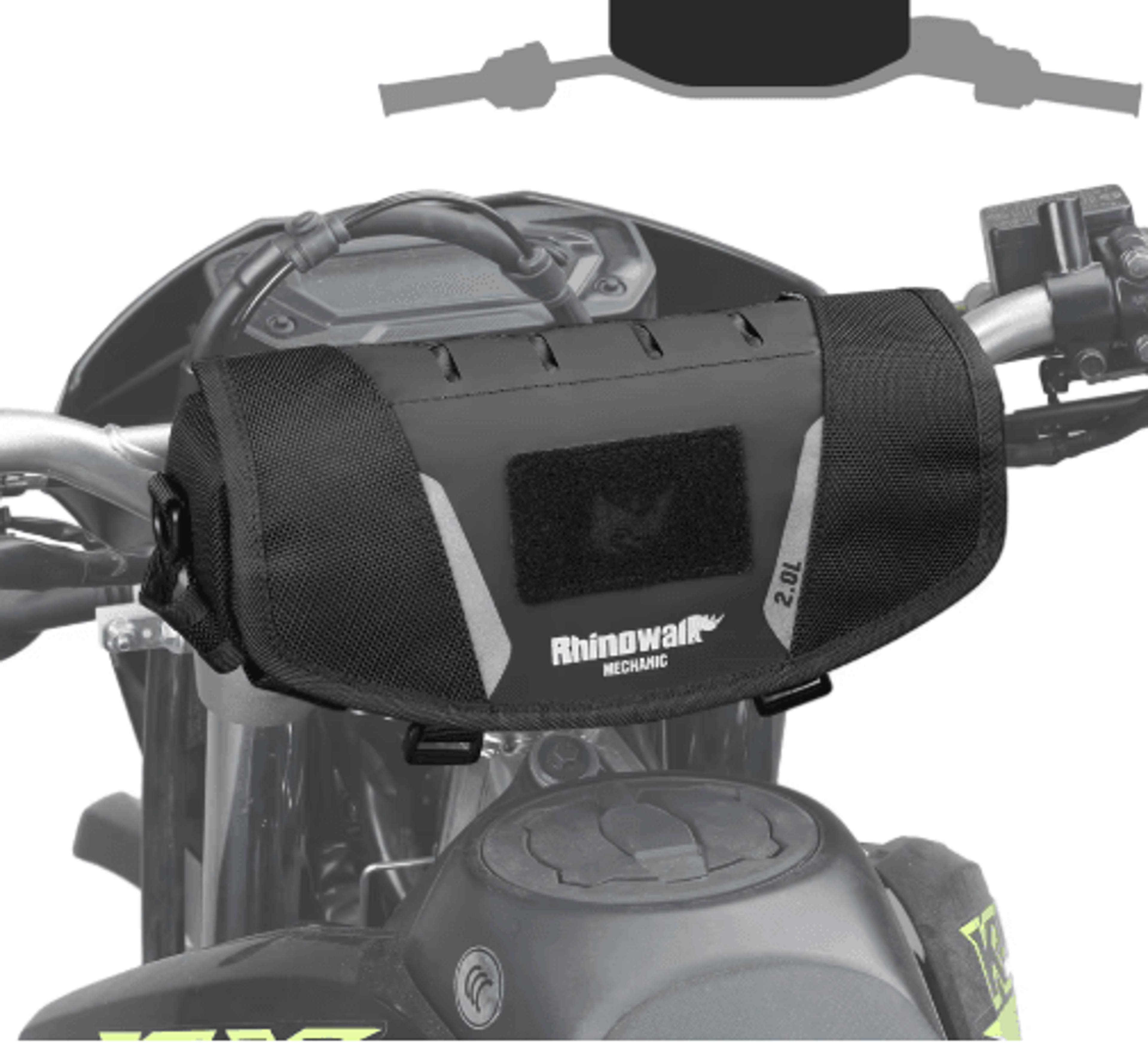 2L Waterproof Motorcycle Handlebar Bag  Front Storage With Rain Cover 0