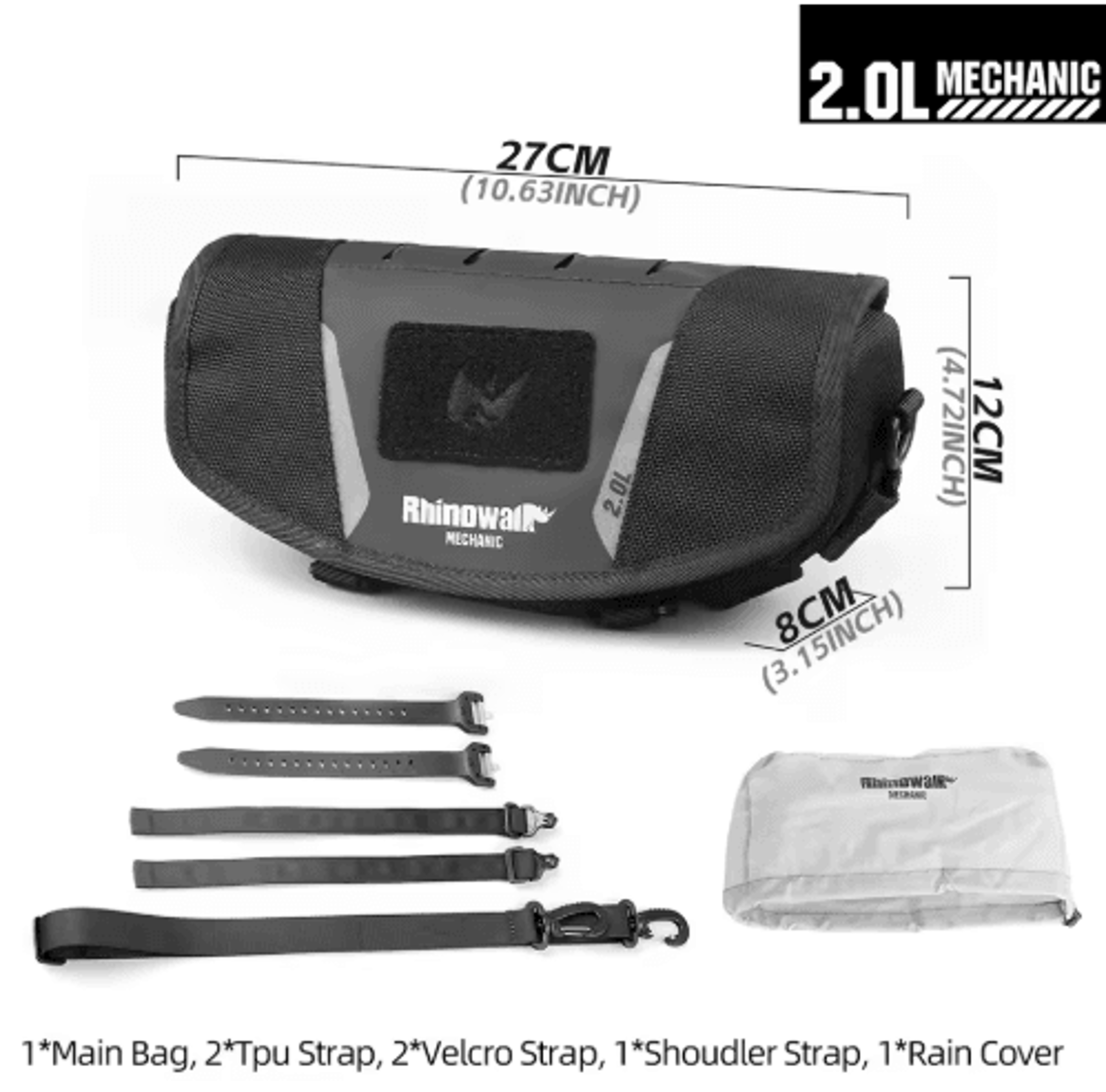 2L Waterproof Motorcycle Handlebar Bag  MOLLE Storage Pouch 1