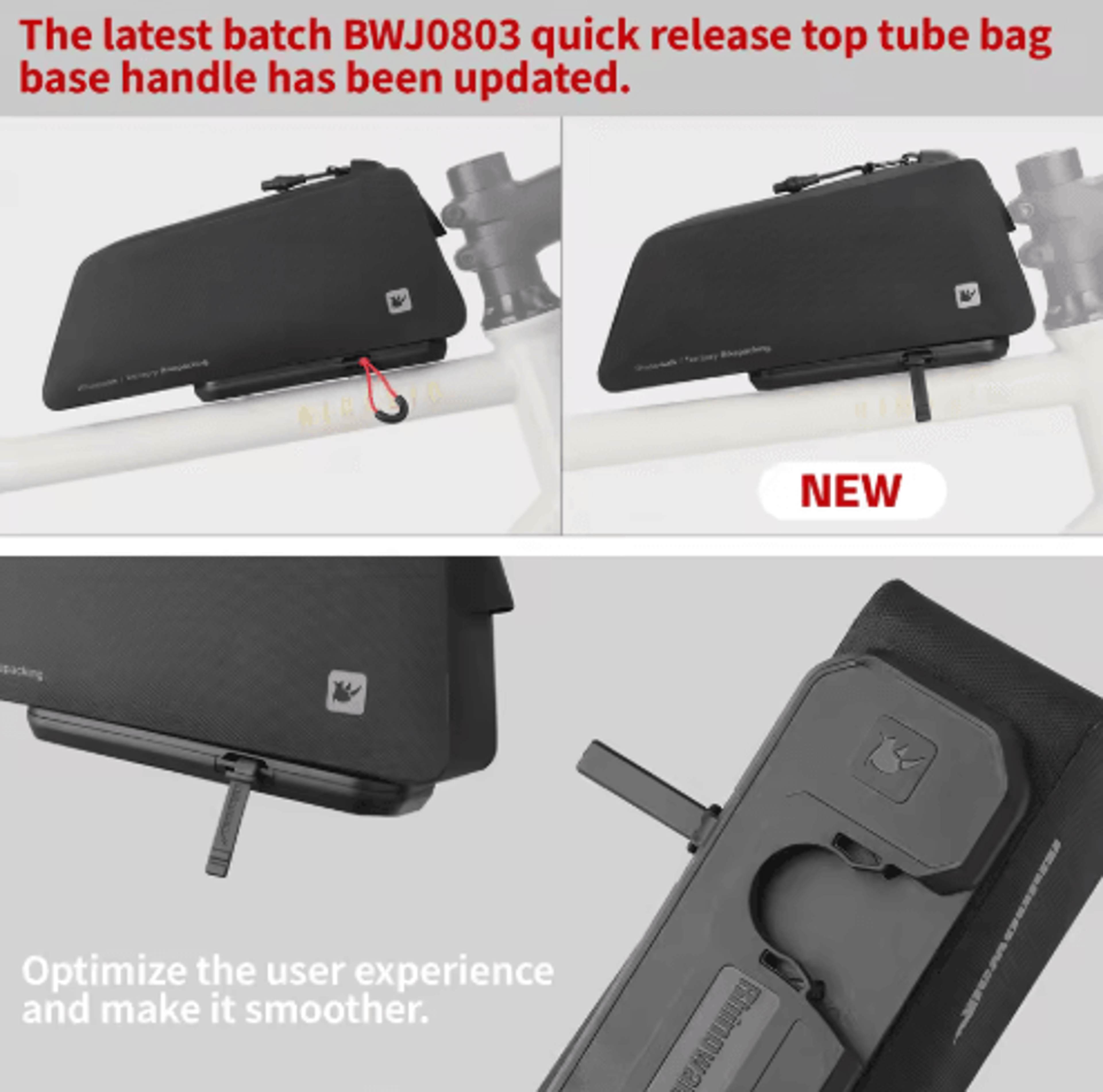 Waterproof Bicycle Top Tube Bag  QuickRelease Cycling Frame Storage 6