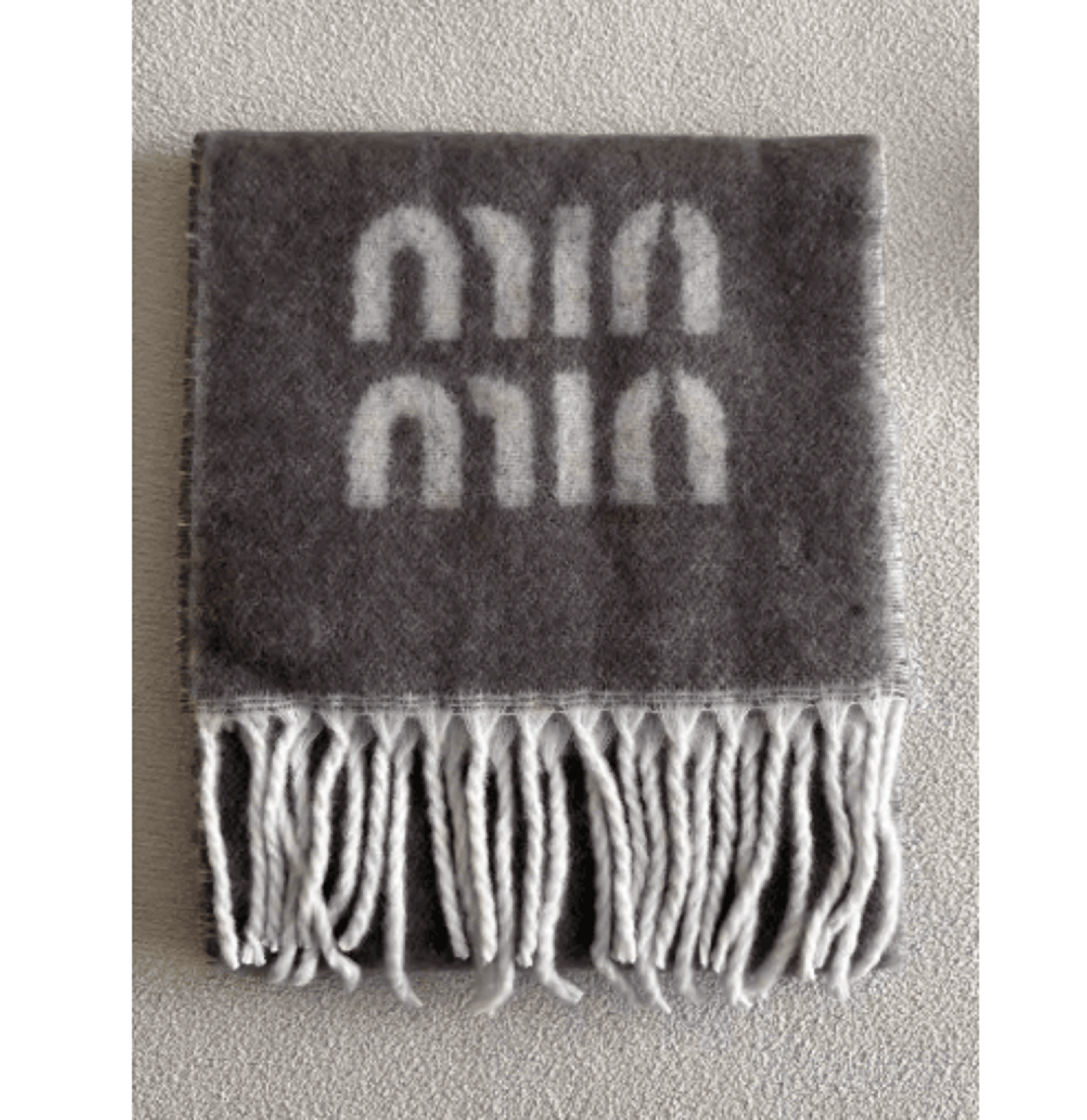 TwoTone Wool Blend Scarf  Thick Jacquard Knit Winter Shawl 6