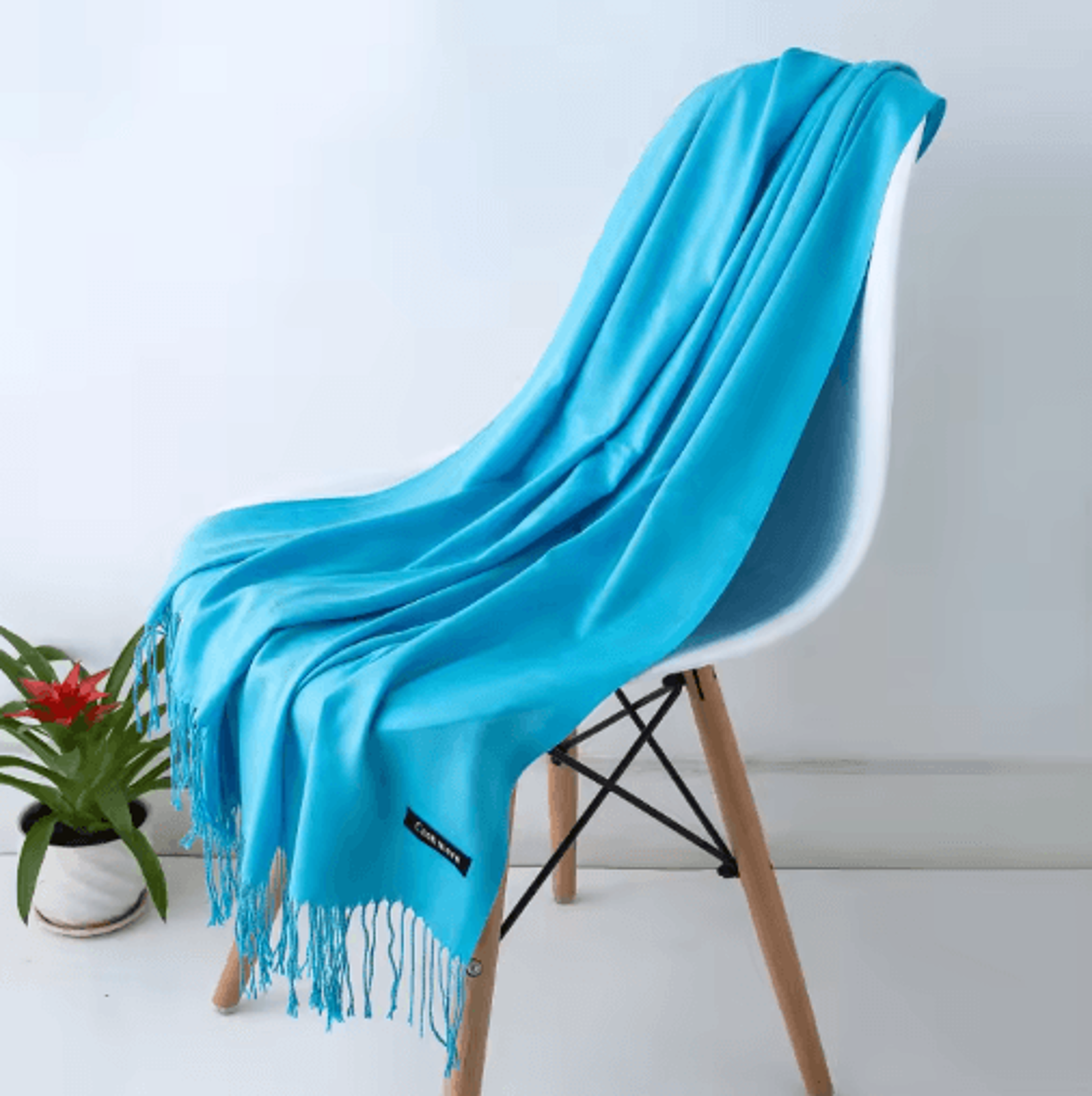 Solid Color CashmereStyle Scarf  Warm Tassel Shawl  Wrap 1